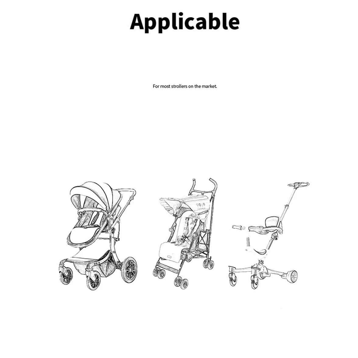 Organizer per Passeggino, Borsa Organizzatrice per Passeggino di Grande Capacità, Borsa portaoggetti con Tasca a Rete, per Biberon, Pannolini, Salviette, Telefono Ccellulare (Bianco)