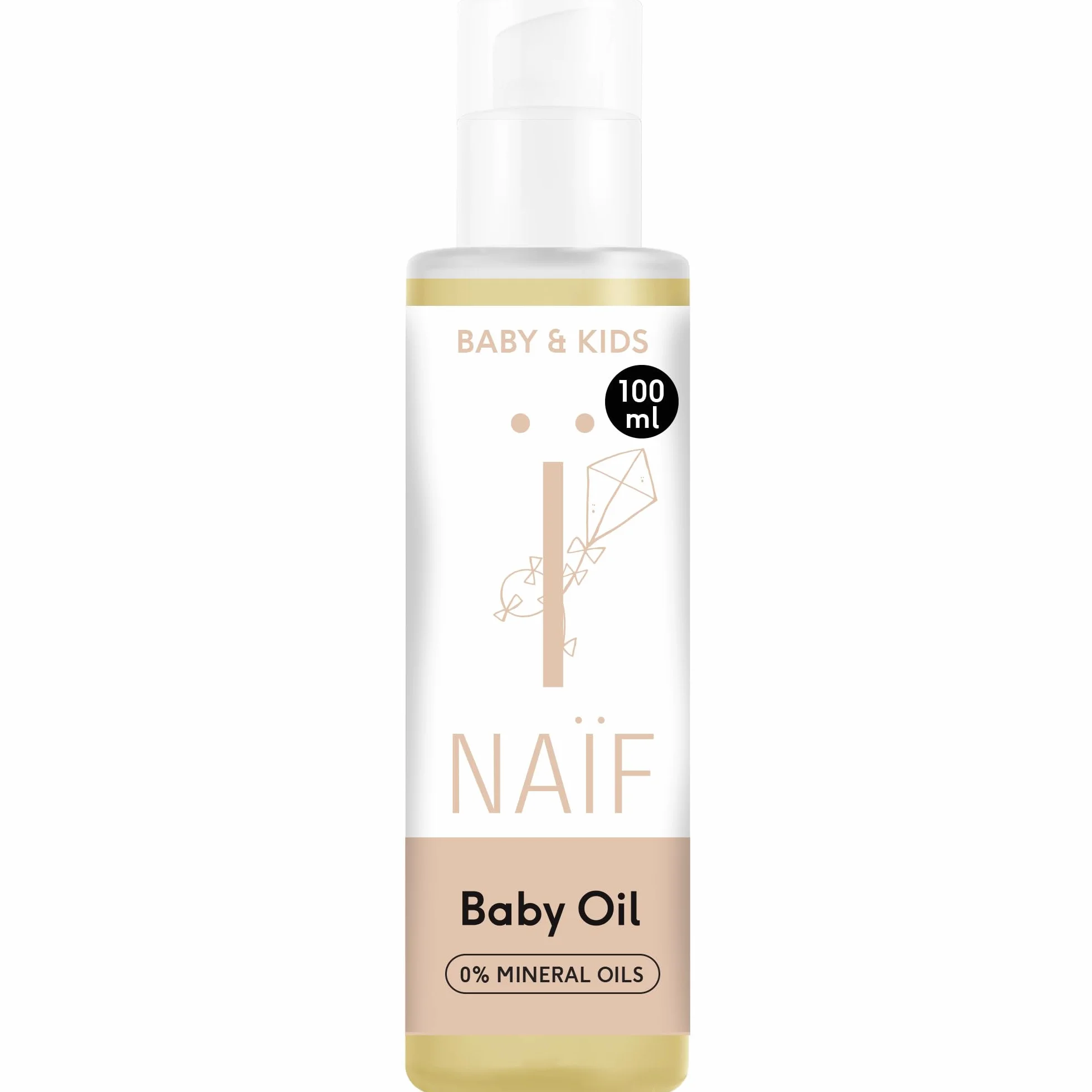 Naïf - Olio per bambini - per neonati e bambini - Con ingredienti naturali - Vegano- Prodotti per la cura del bambino - Olio per bambini - Massaggio per bambini - 100 ml