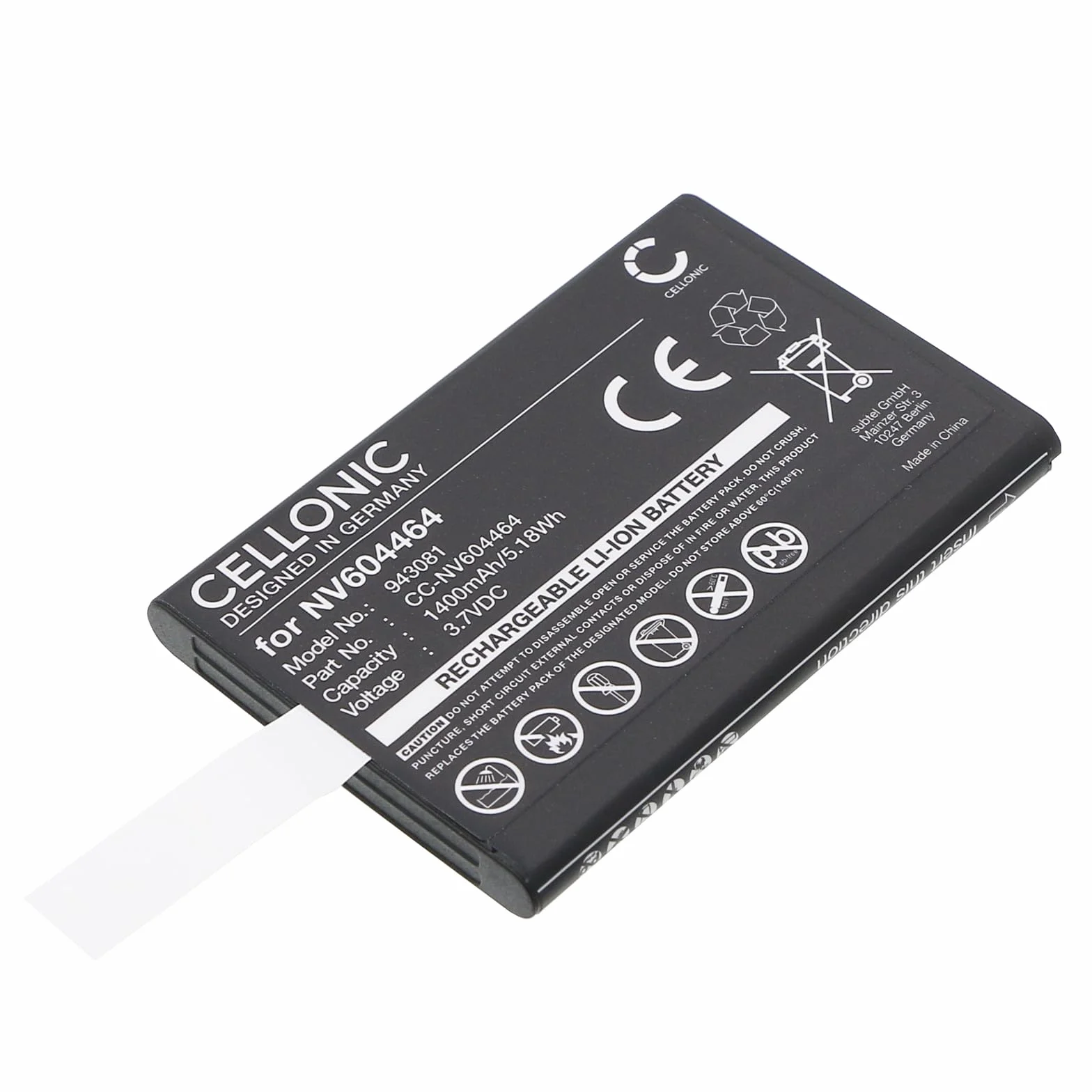 CELLONIC 1x Batteria per Babyphone Compatibile con Beurer BY 110, Compatibile con Oricom Secure SC895, Secure SC740, Compatibile con Beurer NV604464 – (1400mAh, 3.7V)