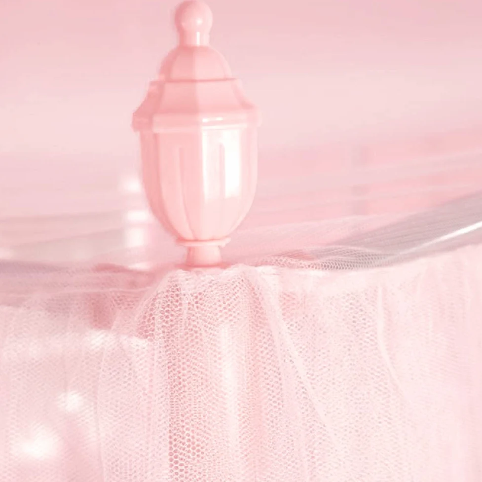EBTOOLS Zanzariera Letto, Zanzariera Baldacchino Pieghevole Universale in Pizzo Principessa per Letto Matrimoniale, 120x200x200cm, Rosa