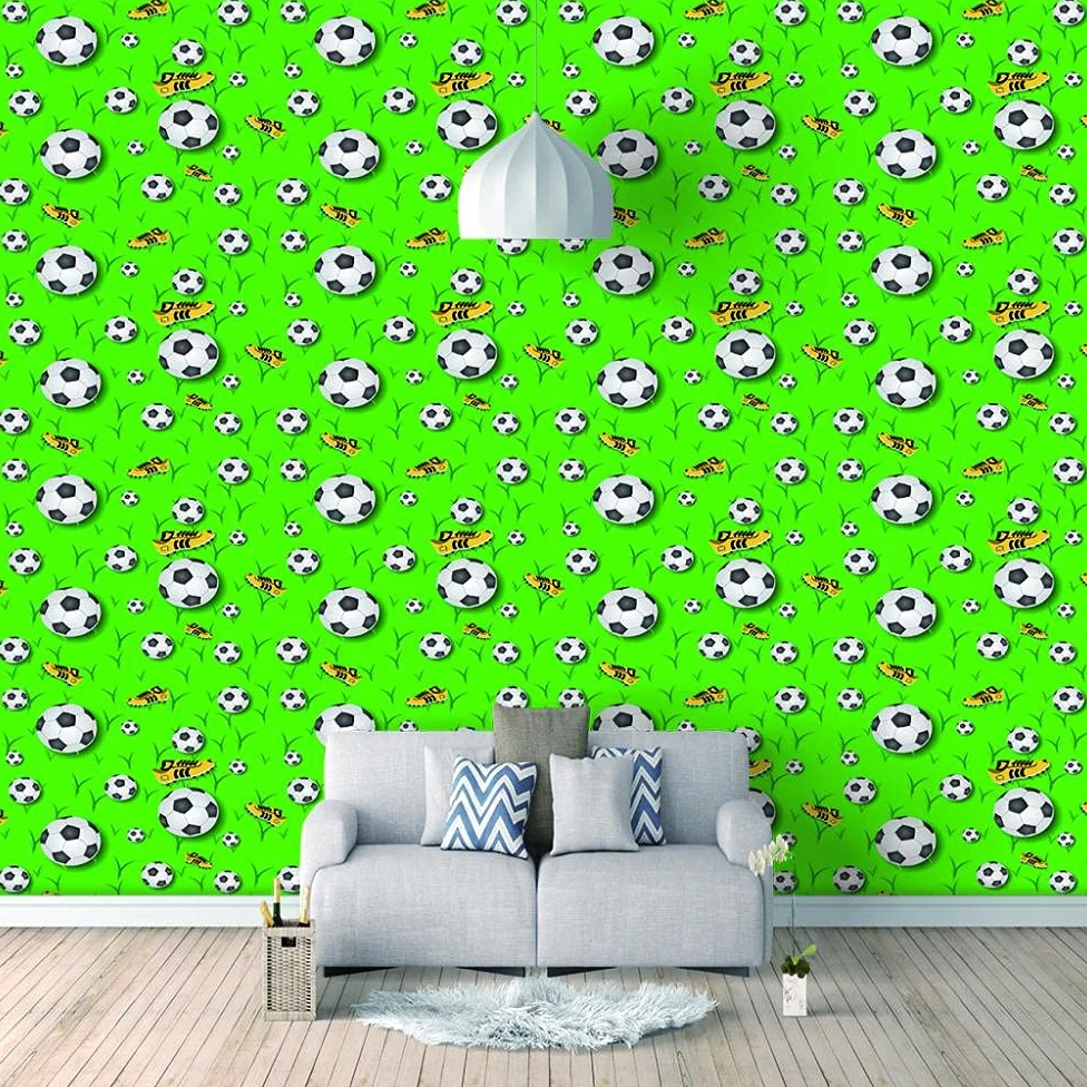 Adesivo da parete 3D da parete con calcio verde, per soggiorno, camera da letto, cameretta dei bambini, 250 cm x 175 cm