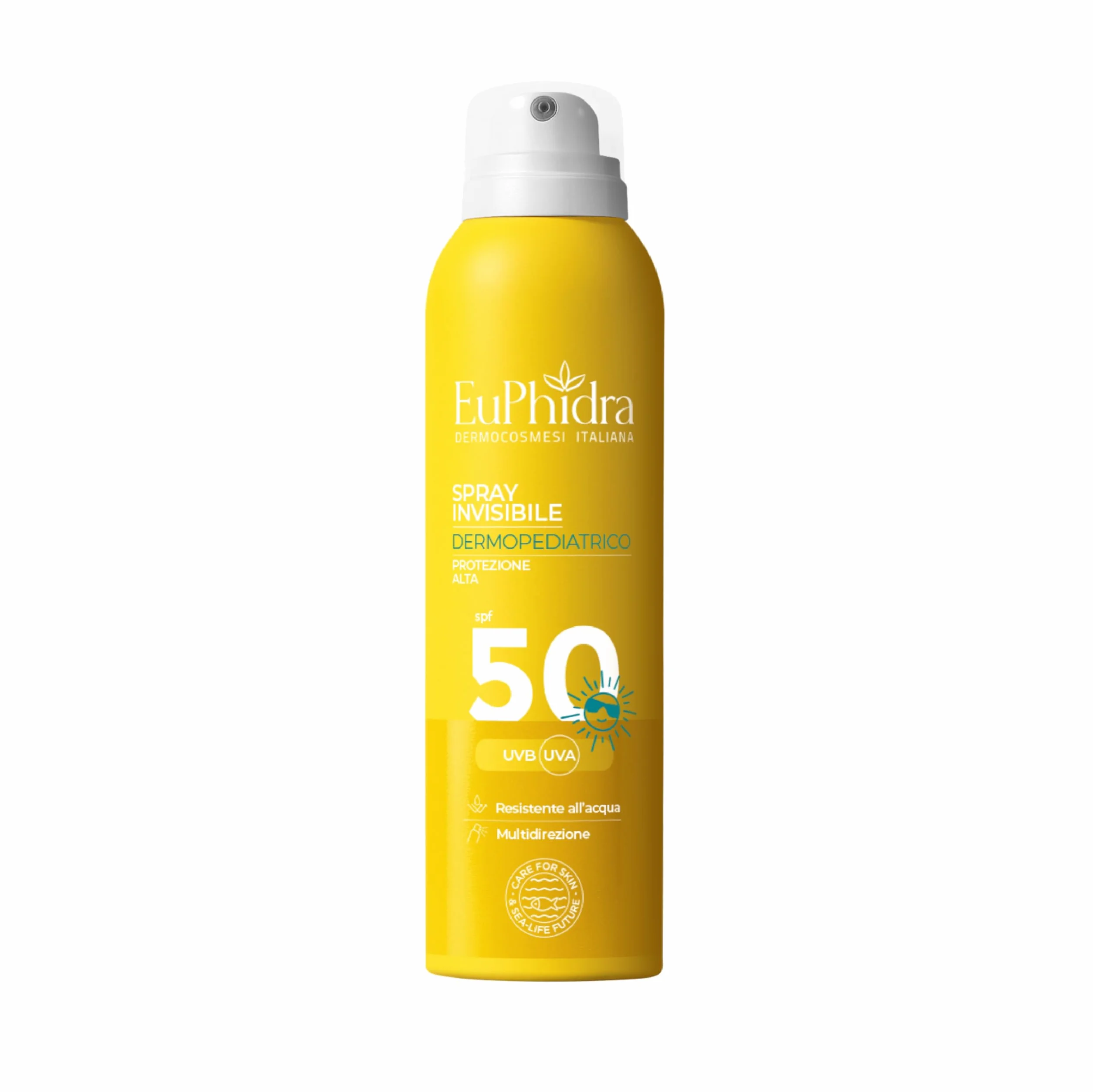 EUPHIDRA, Spray Solare Bambini SPF 50 Protezione Alta Dermopediatrica, Finish Invisibile No Effetto Bianco, Con Pantenolo e Polifenoli Antiossidanti, Idratazione Intensa Pelle Sensibile, 200 ml
