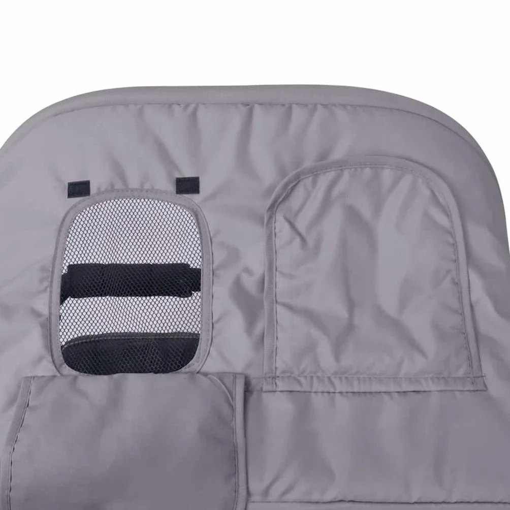 vidaXL Passeggino Gemellare Bambini Regolabile Acciaio Grigio Nero Carrozzina
