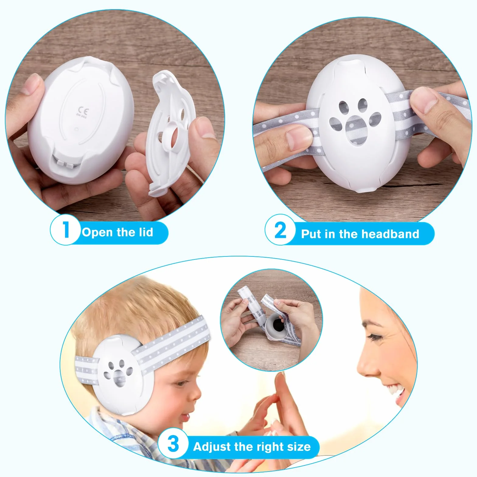 Carehabi Cuffie Rumore Bambini, Cuffie Bambini Antirumore Per Prevenire La Perdita Dell'udito, I Paraorecchie Sono Leggeri E Morbidi, Ideali Per L'uso Quotidiano E In Viaggio.