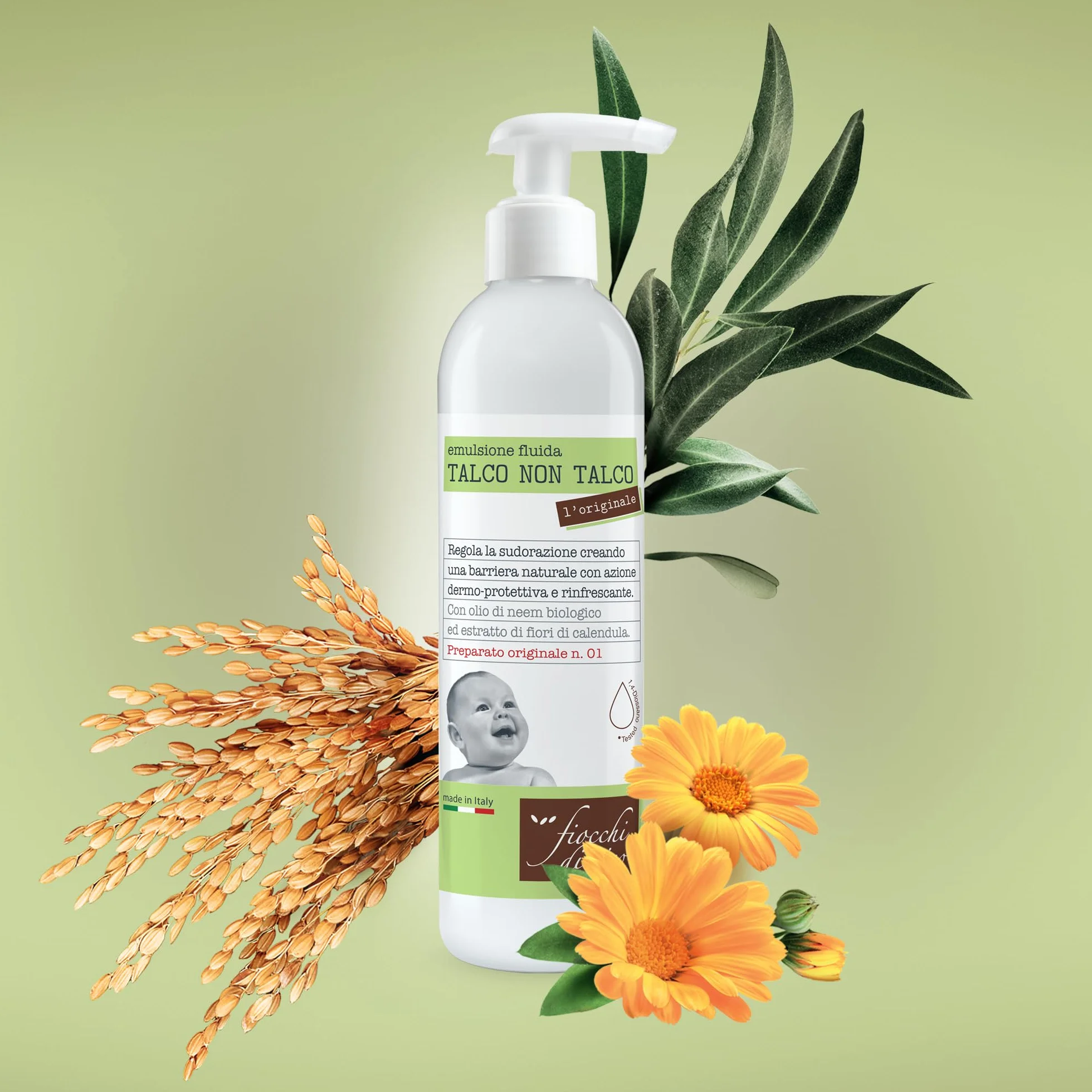 Fiocchi di Riso - Talco NON Talco ORIGINALE - 240ml - SUDORAZIONE E ZANZARE - Crea una barriera naturale con profumazione sgradita alle zanzare