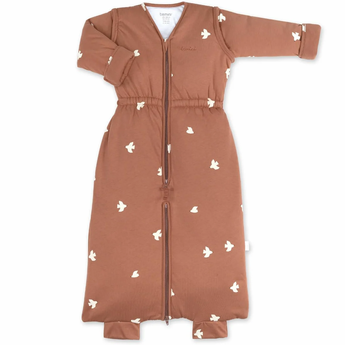 BEMINI Sacco nanna con gambe separabili invernali – TOG 2.5 Pady jersey + jersey – Piuma moka