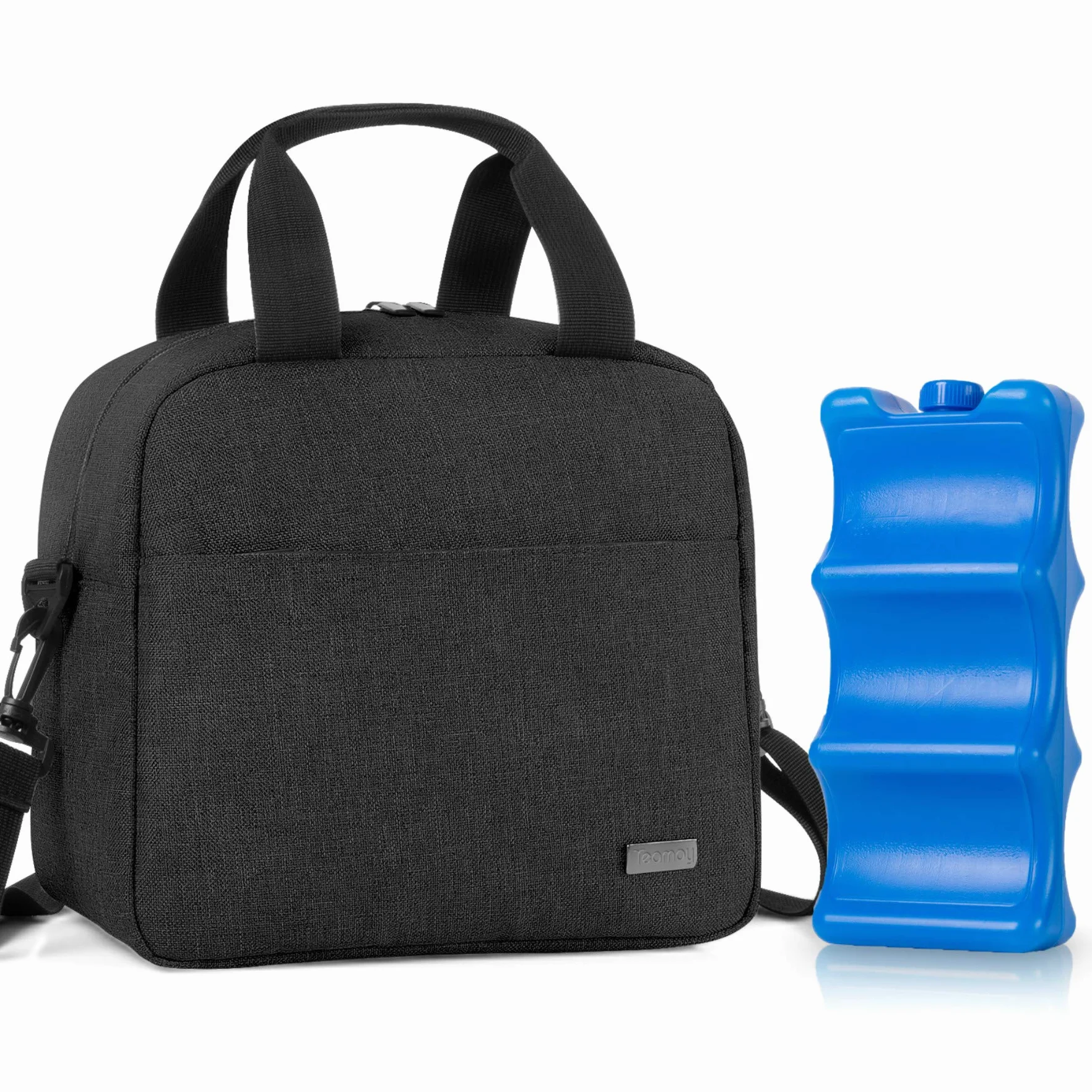 Teamoy Borsa Termica per Biberon con Mattonelle per il Ghiaccio, Porta Biberon Isotermico, Adatto a 6 biberon da 270ml, Nero