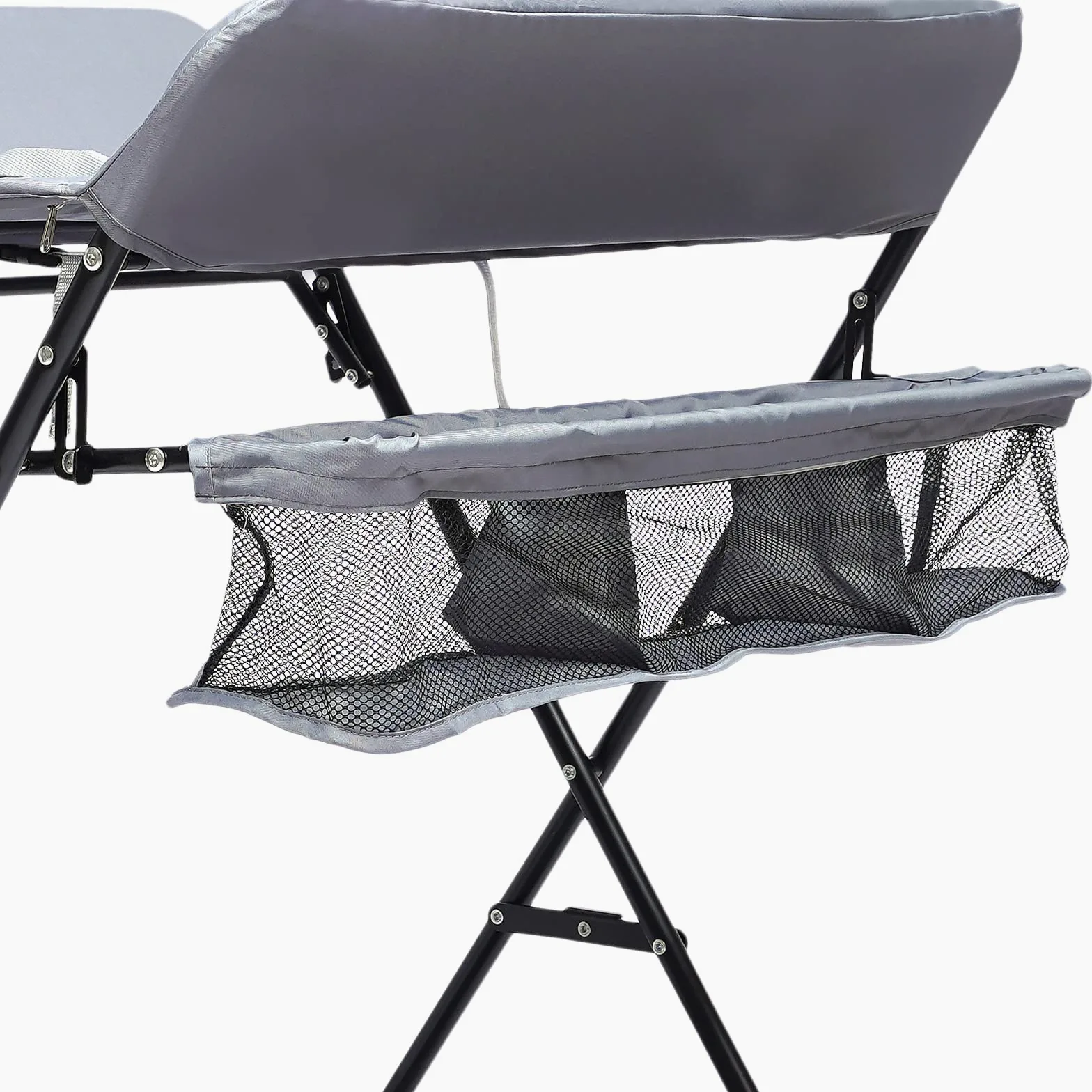 Fasciatoio regolabile in altezza, pieghevole con spazio di archiviazione, fasciatoio portatile, Oxford traspirante, cintura di sicurezza, 80 x 63 x 96 cm, grigio, 25 kg, piccolo bagno, viaggio, 12 cm