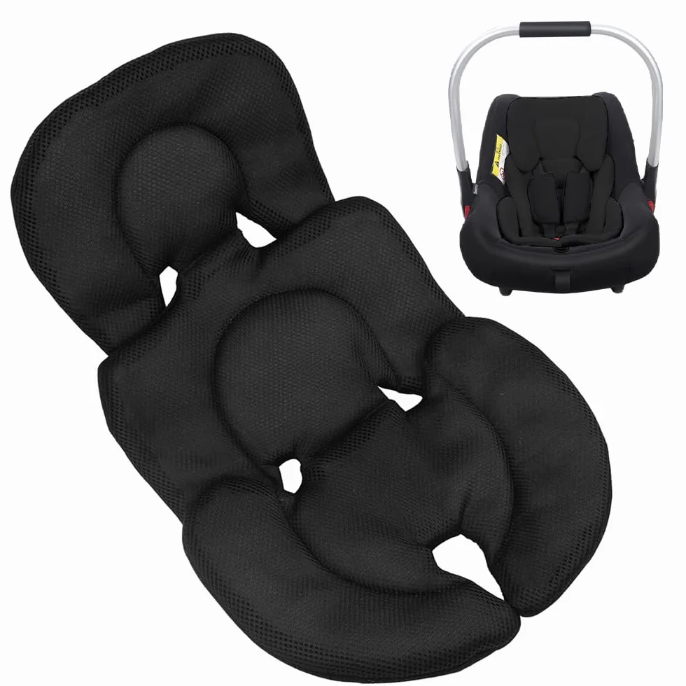 Riduttore Passeggino Universale, Cuscino per Seggiolino Auto, Materassino Passeggino Universale, Traspirante Antisudore, Cuscino Riduttore Passeggino per Passeggino, Seggiolino Auto (Nero)