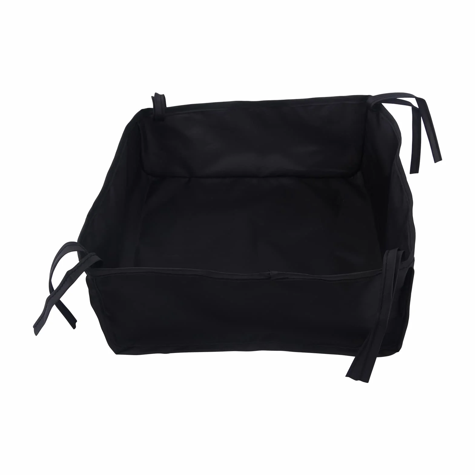 Cestino inferiore per passeggino per bambini, borsa portaoggetti con corde in tessuto Oxford universale di grande capacità per accessori (nero)(nero)