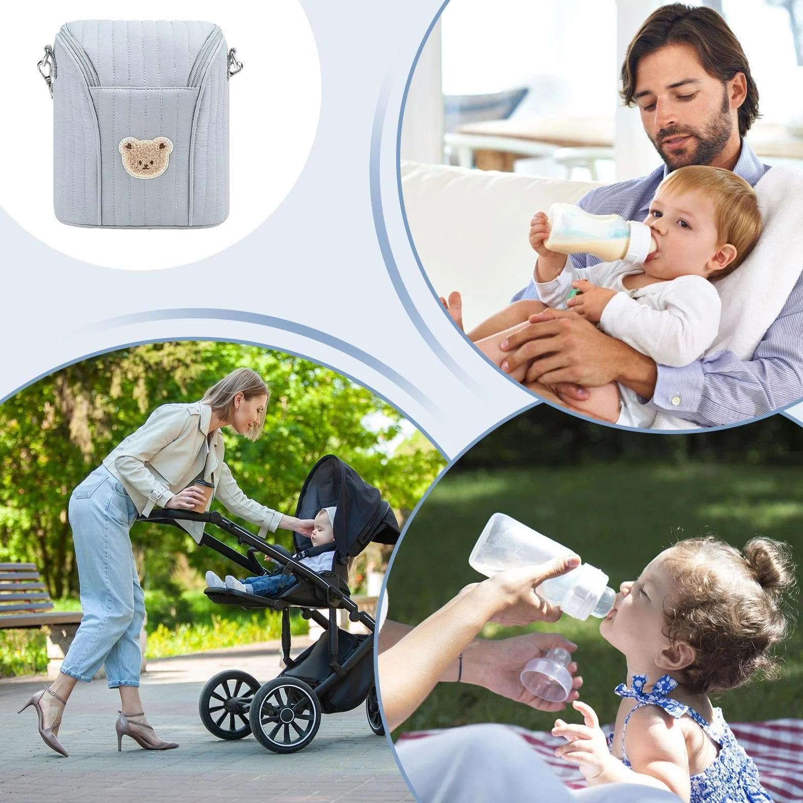 Borsa termica per biberon per bambini - Leggera e carina, isolata | Borsa per la conservazione del latte per portabiberon per bambini, per l'isolamento del trasporto di alimenti per il latte materno,