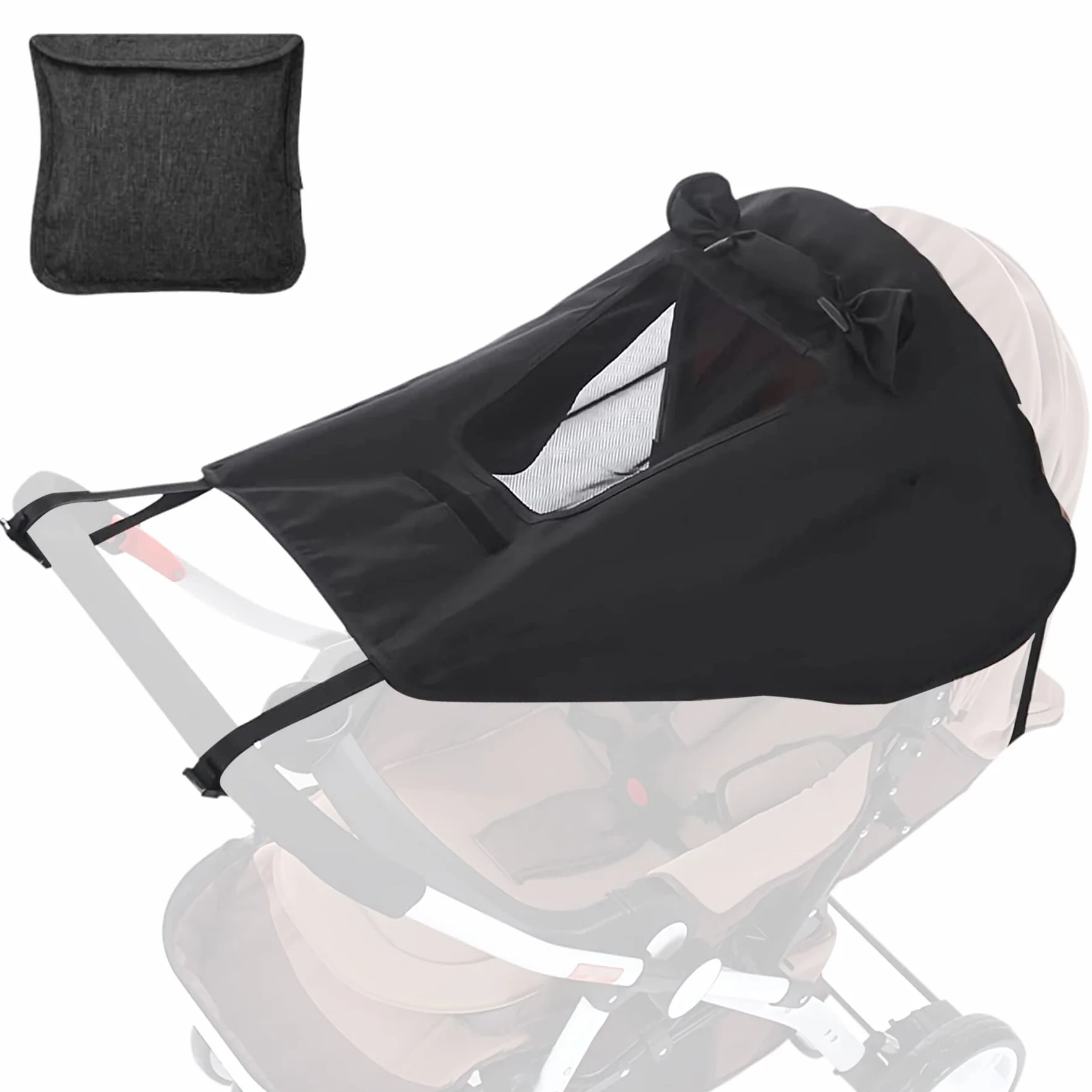 Parasole per Passeggino,Parasole per Carrozzina,Parasole Passeggino Universale,Universale Regolabile UV 50+,ala Laterale Parasole,con Finestrino e Funzione,Protezione Solare Parasole Passeggino