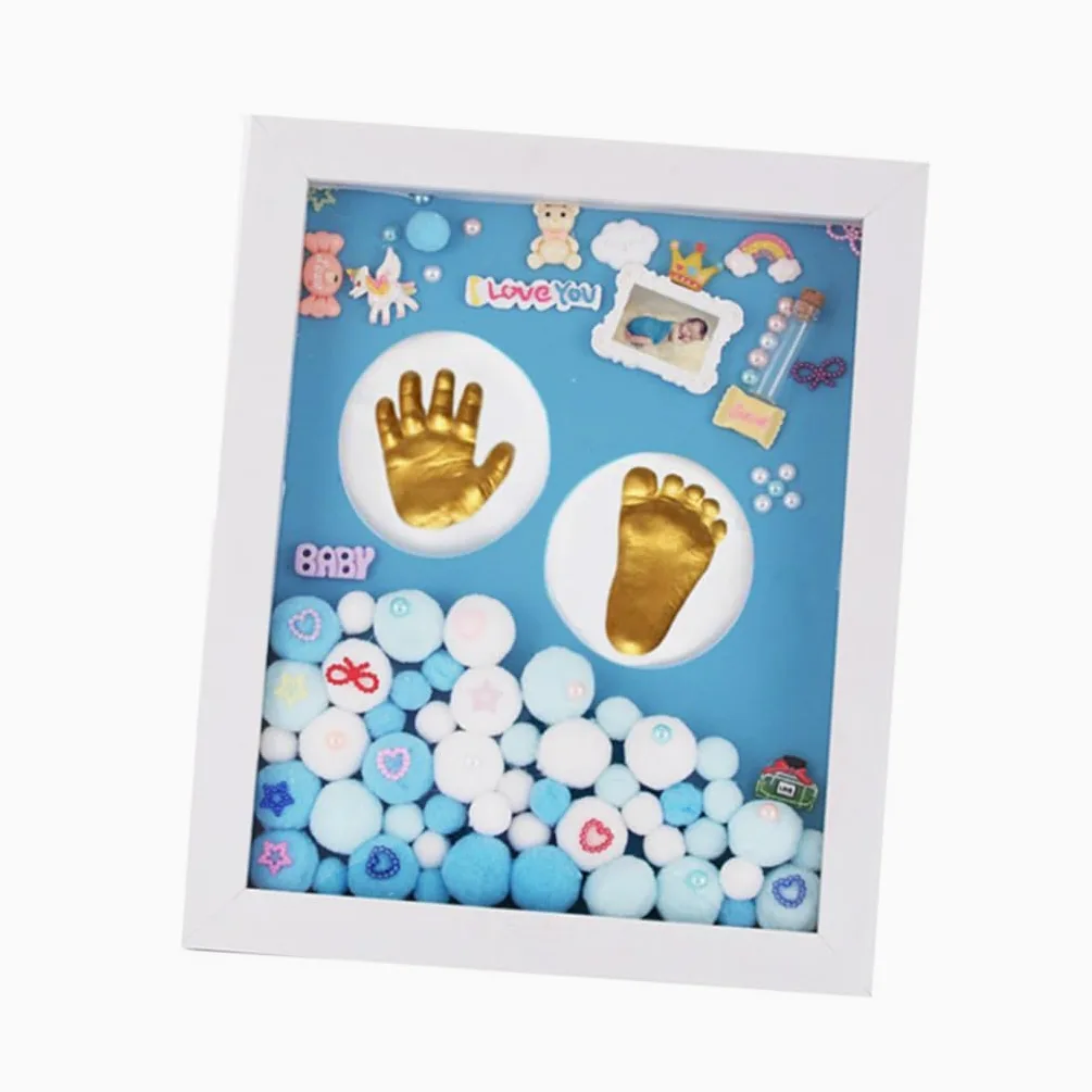 Toyvian Kit Impronte Mani e Piedi per Cornice Acrilica Oro, Set Regalo Nascita e Battesimo per Foto Ricordo e Decorazione Cameretta