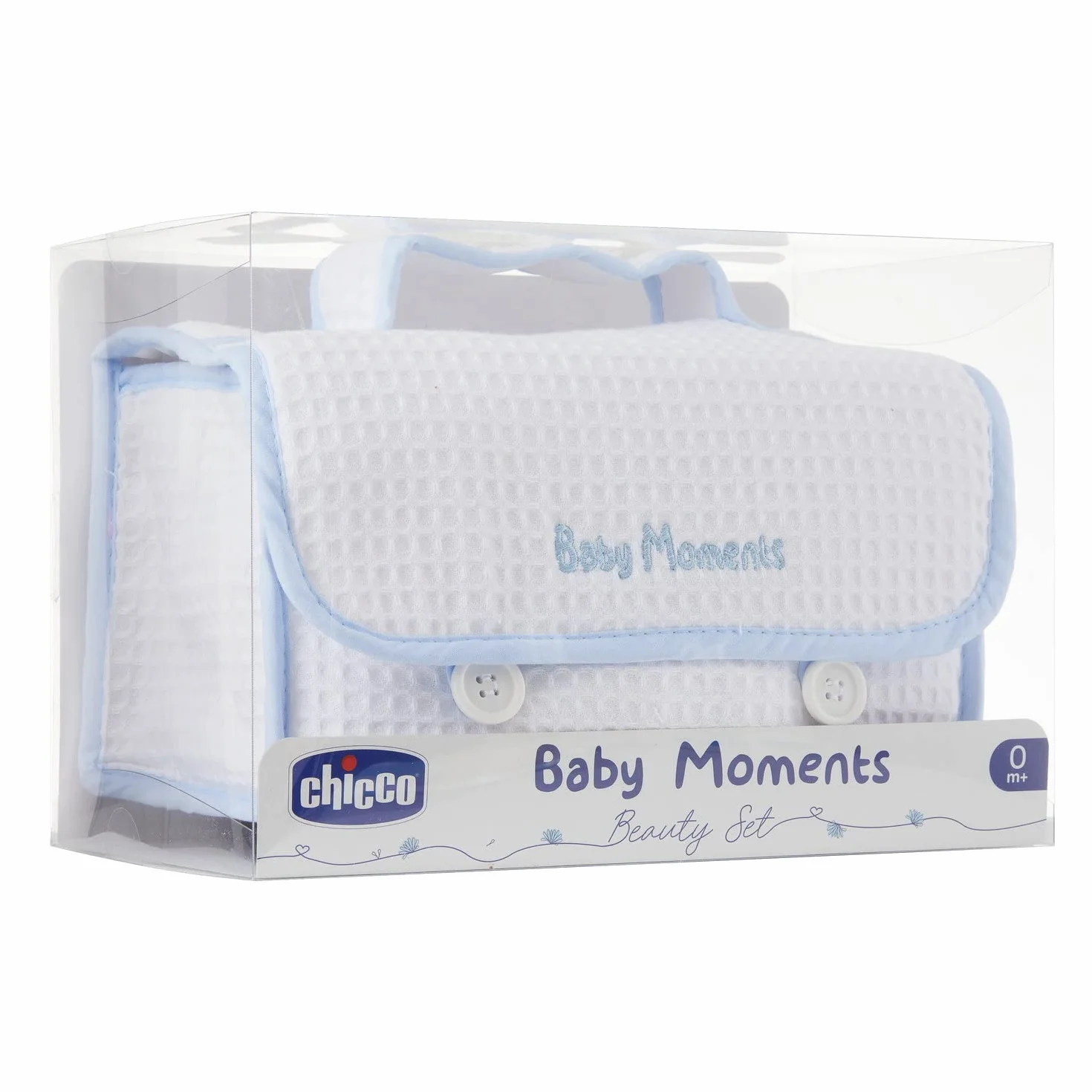 Chicco Set Idea Regalo Baby Moments, Con Acqua di Colonia 100ml, Bagno Delicato Corpo e Capelli 200ml, Crema Corpo 200 ml, Spazzola e Pettine, Tutto il Necessario per il Bagnetto, Blu, 0 Mesi+