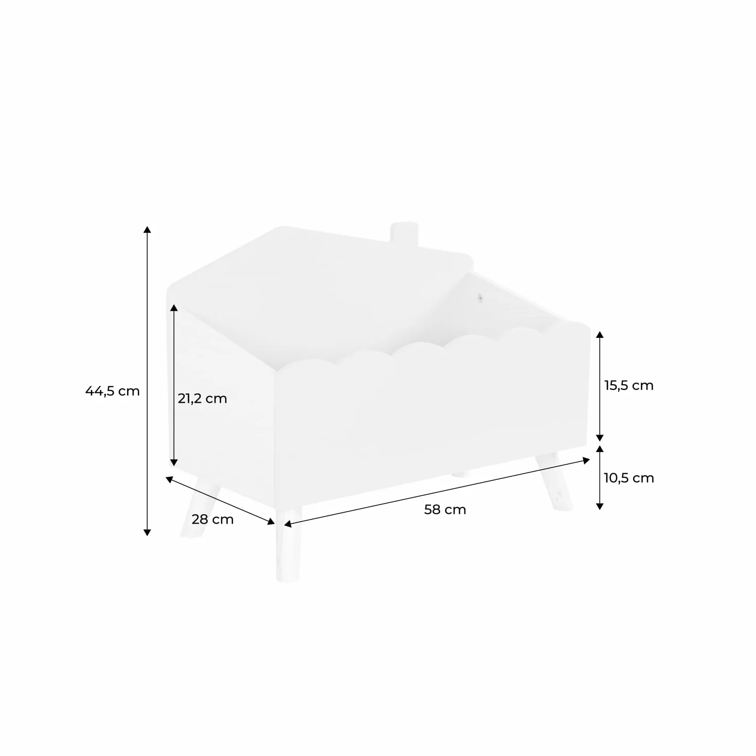 sweeek Contenitore per bambini Bianco - 58x48x28 cm