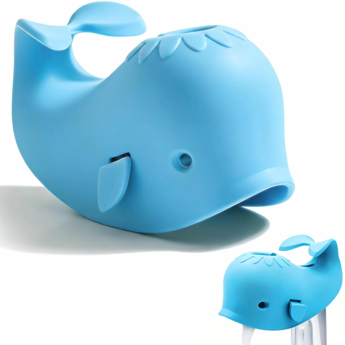 Allungamento rubinetto per bambini, a forma di balena per bambini, in silicone, protezione per rubinetto, per neonati, bambini e bambini, balena, blu