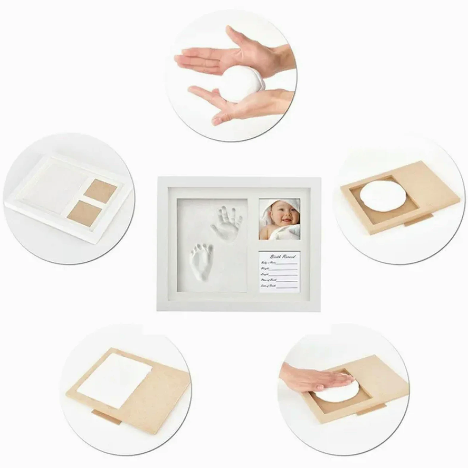 Kit di impronte di zampe di cane e mani set fai da te per la crescita del bambino, souvenir per bambini, regalo di compleanno per bambini, cornice per foto