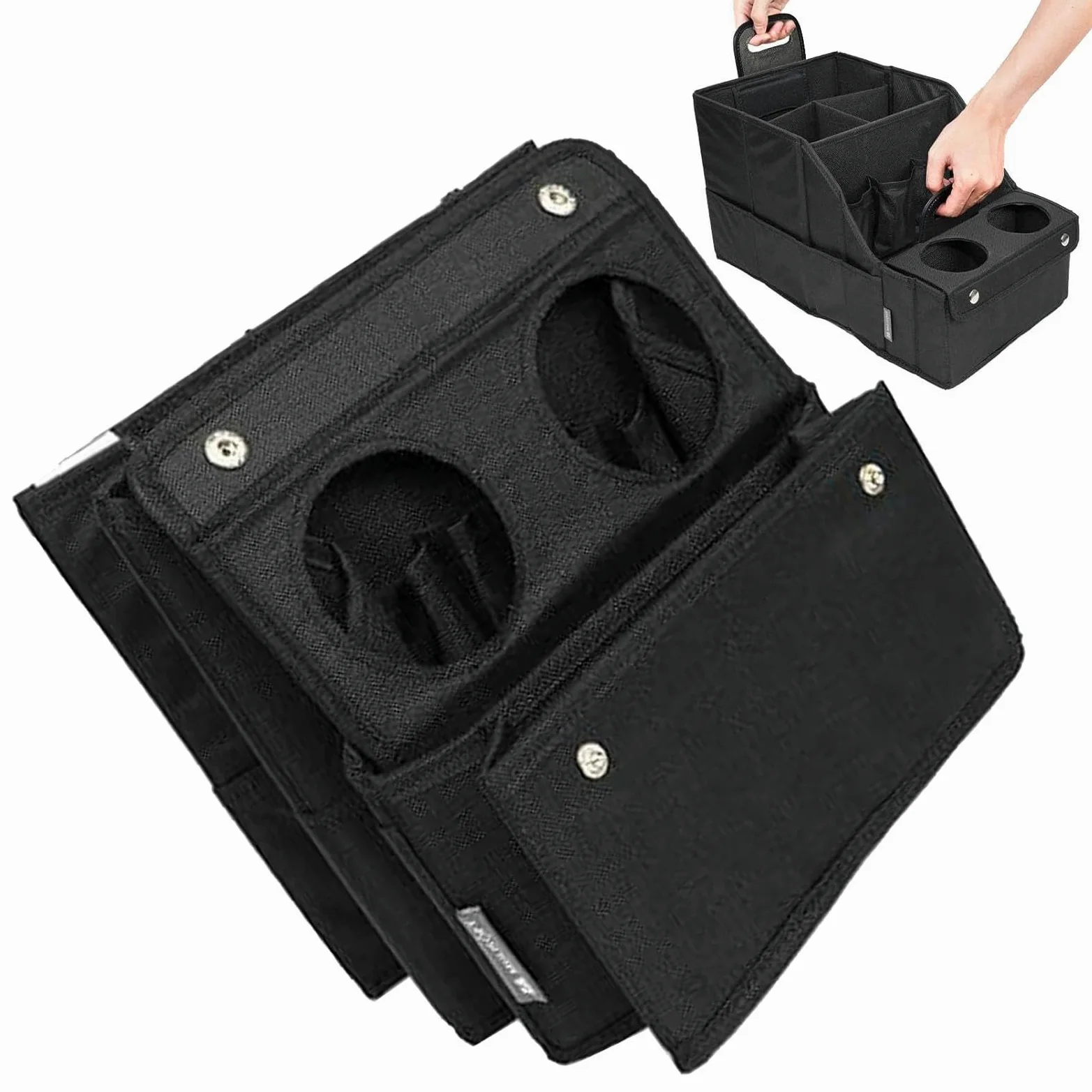 Organizer per sedile auto, organizer multi-scomparto, organizer | per sedile posteriore auto, con portabicchieri e divisori, per viaggi su strada