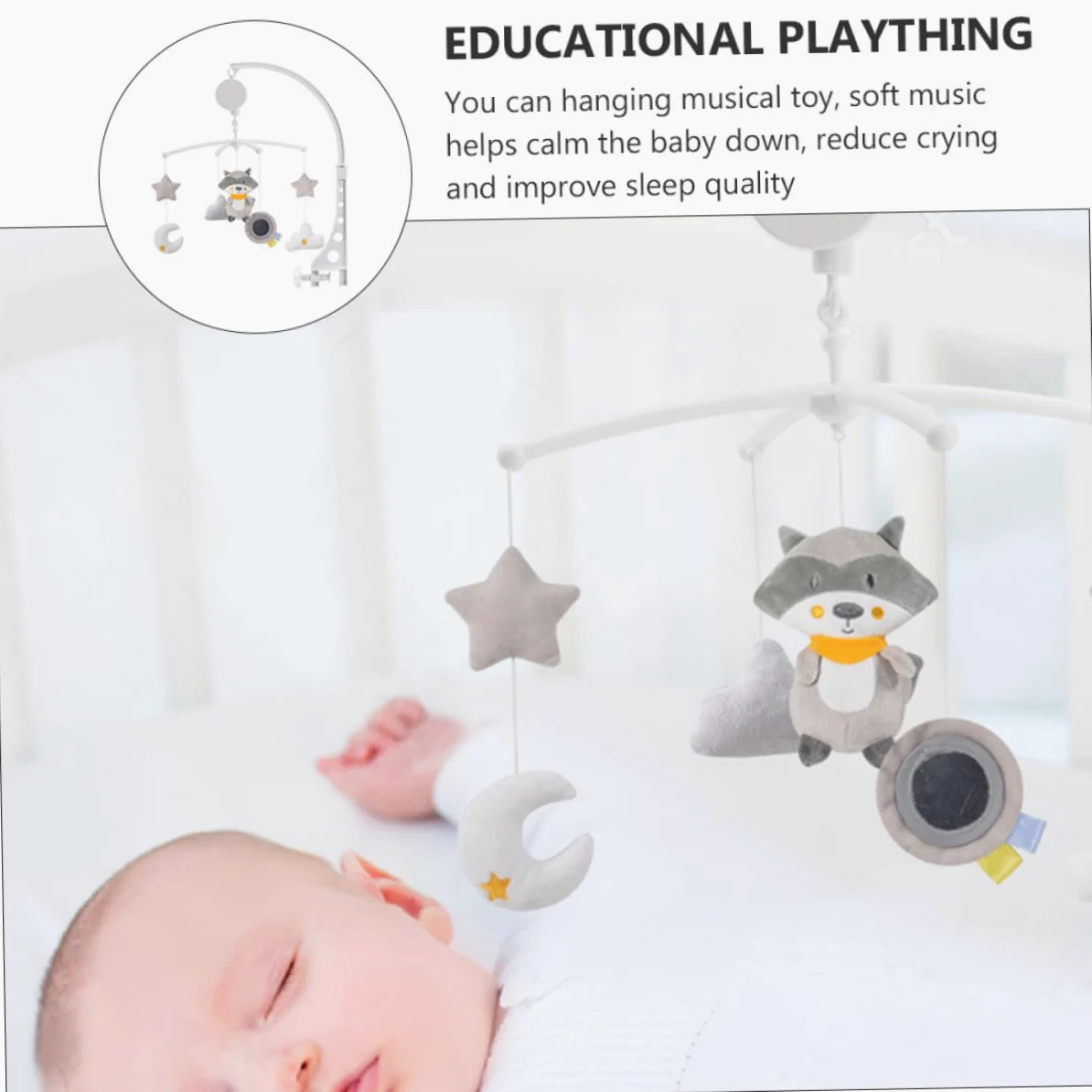 Pendente per Culla Girevole Carillon in Plastica per Ragazzo Ragazza | Ornamento Sospeso per Cameretta, Regalo per Battesimo e Shower, Decorazione da Letto