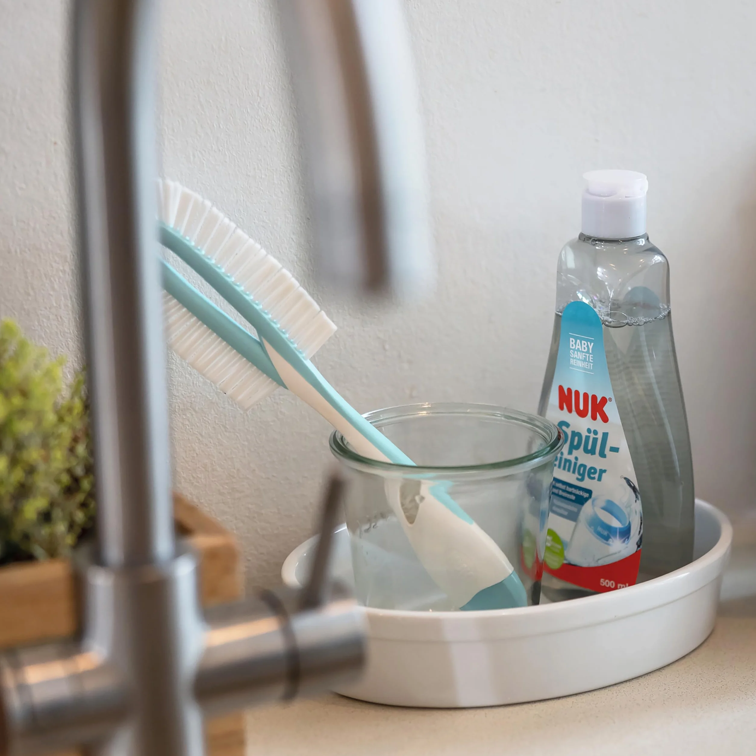NUK baby detergente per biberon | 500 ml | Ideale per la pulizia di biberon, tettarelle e accessori | Senza fragranza | pH neutro | 3 flaconi