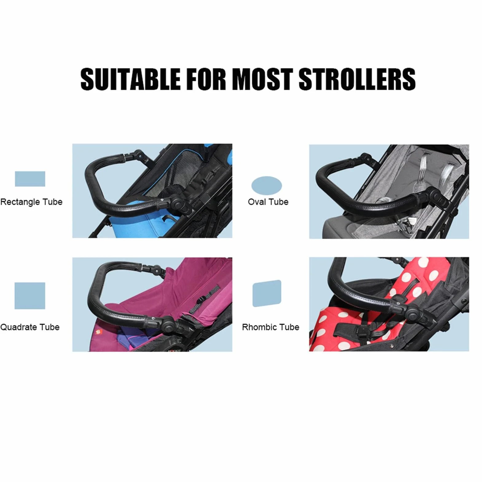 Yctze Barra per Pancia per Passeggino, Bracciolo Universale Regolabile per Passeggino con Rivestimento in Pelle PU, Maniglia per Maniglione Comfort di Sicurezza per Neonati, Ideale per Passeggini,