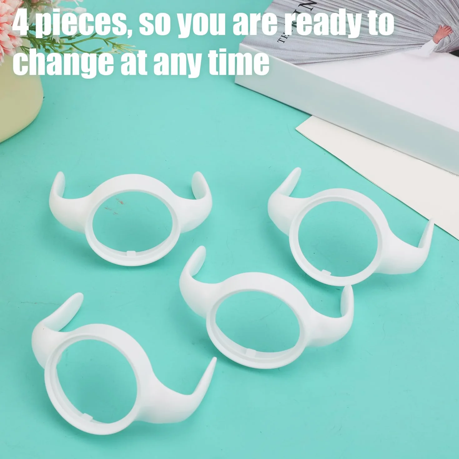 BOXOB 4pz Manici per Biberon per Mam, Supporti Ergonomici Biberon Impugnatura Facile Antiscivolo Ideale Supportare i Bambini nella Transizione al Bere in Modo Indipendente (Bianco)