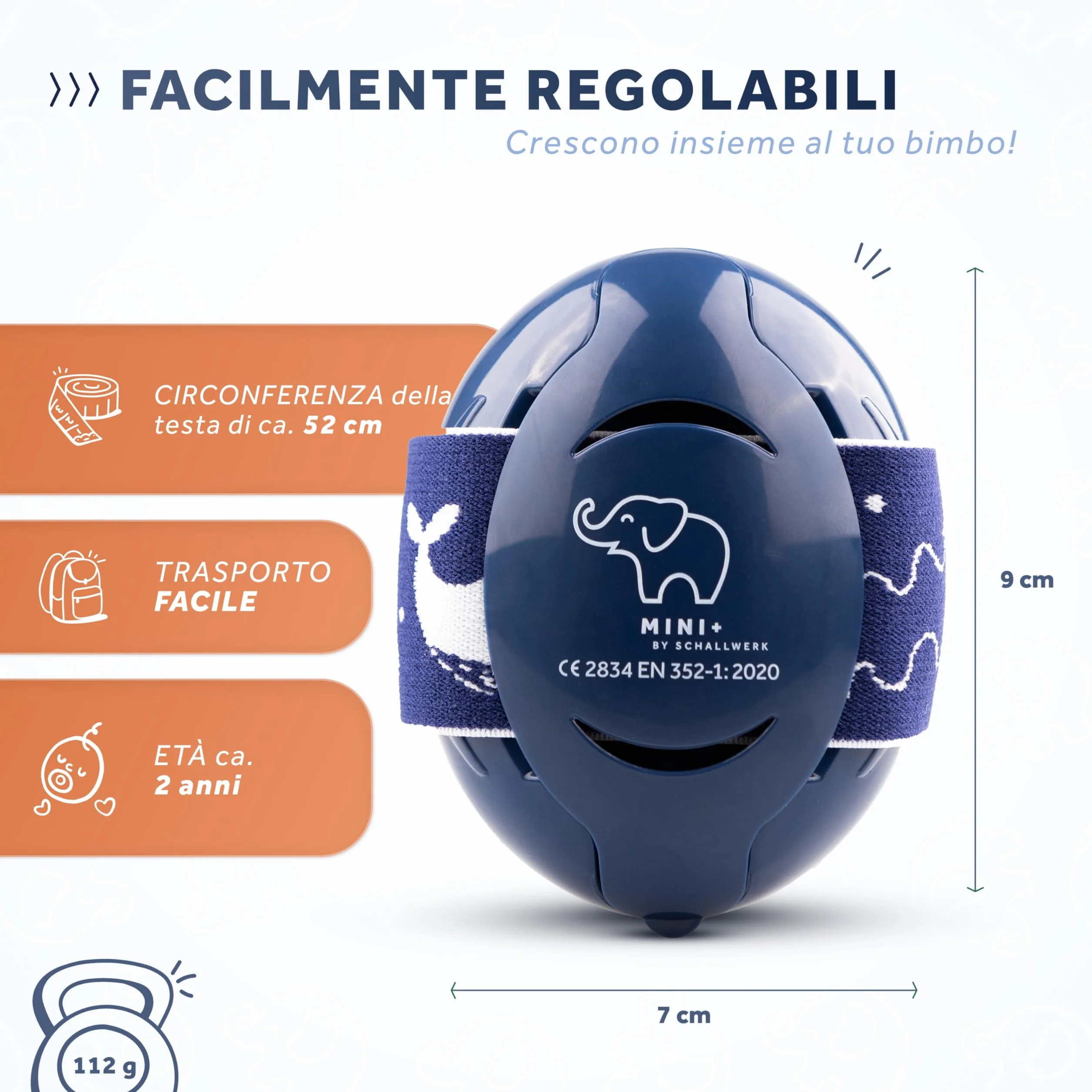 Schallwerk ® Mini+ Cuffie Antirumore Bambini - Protezione dell'udito per Bambini e Neonati - Cuffie Neonato Antirumore, Neonato, Bambino, Aereo, Rumore