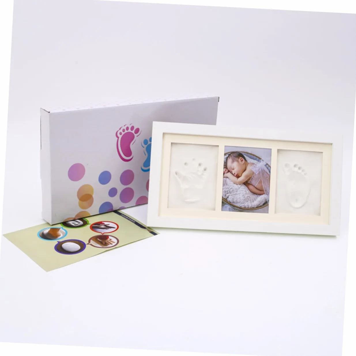 BESTonZON Cornice per Impronte di E Piedi di Neonati Elegante E Creativa Portafoto per i Ricordi del Bambino