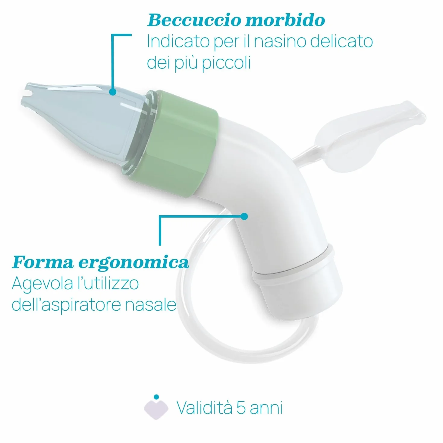 Chicco PhysioClean Kit Aspiratore Nasale Neonato 0m+, Soluzione Igiene Nasale, Forma Ergonomica Antiscivolo, Beccucci Morbidi e Flessibili, Include Filtro Assorbente e Pratica Bustina Richiudibile