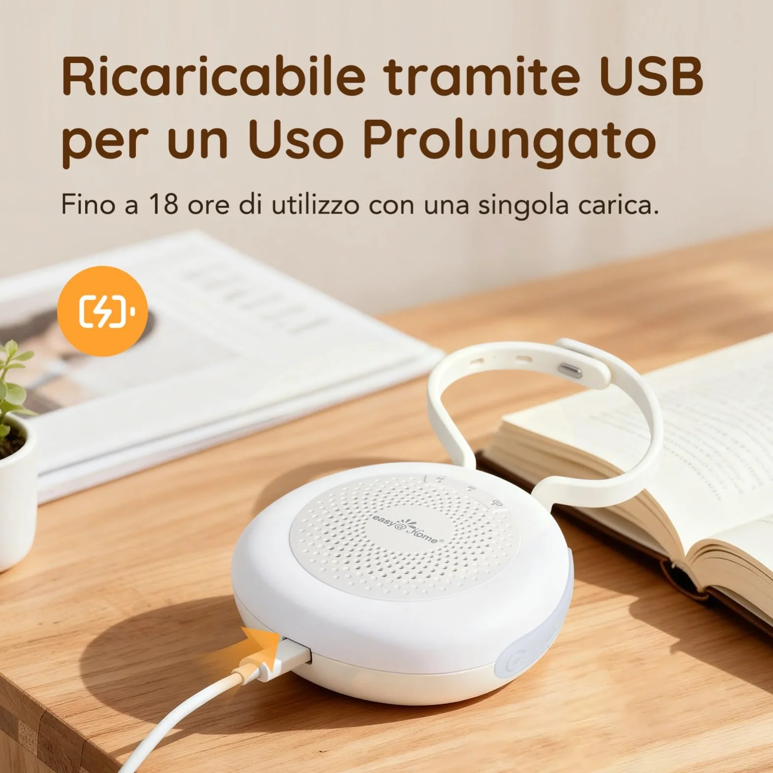 Easy@Home Macchina per Rumori Bianchi Portatile con 30 Suoni Rilassanti, Timer Automatico e Luce Notturna | Ideale per Neonati e Adulti, Generatore di Rumore Bianco per Dormire e Rilassarsi