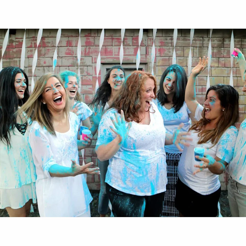 POLVO HOLI - Confezione Baby Shower 4 buste da 100gr - Rivela il Sesso del bebè. (Blu)
