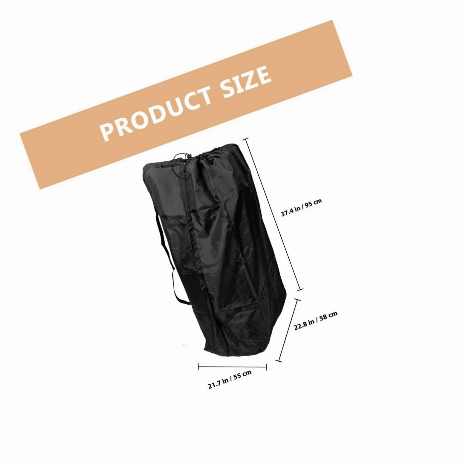 GLEAVI Borsa e Cuciture Rinforzate in Nylon Nero per Passeggino da Viaggio Chiusura a Cordoncino Bloccabile con Doppia Tracolla Comoda per Viaggi in Aereo