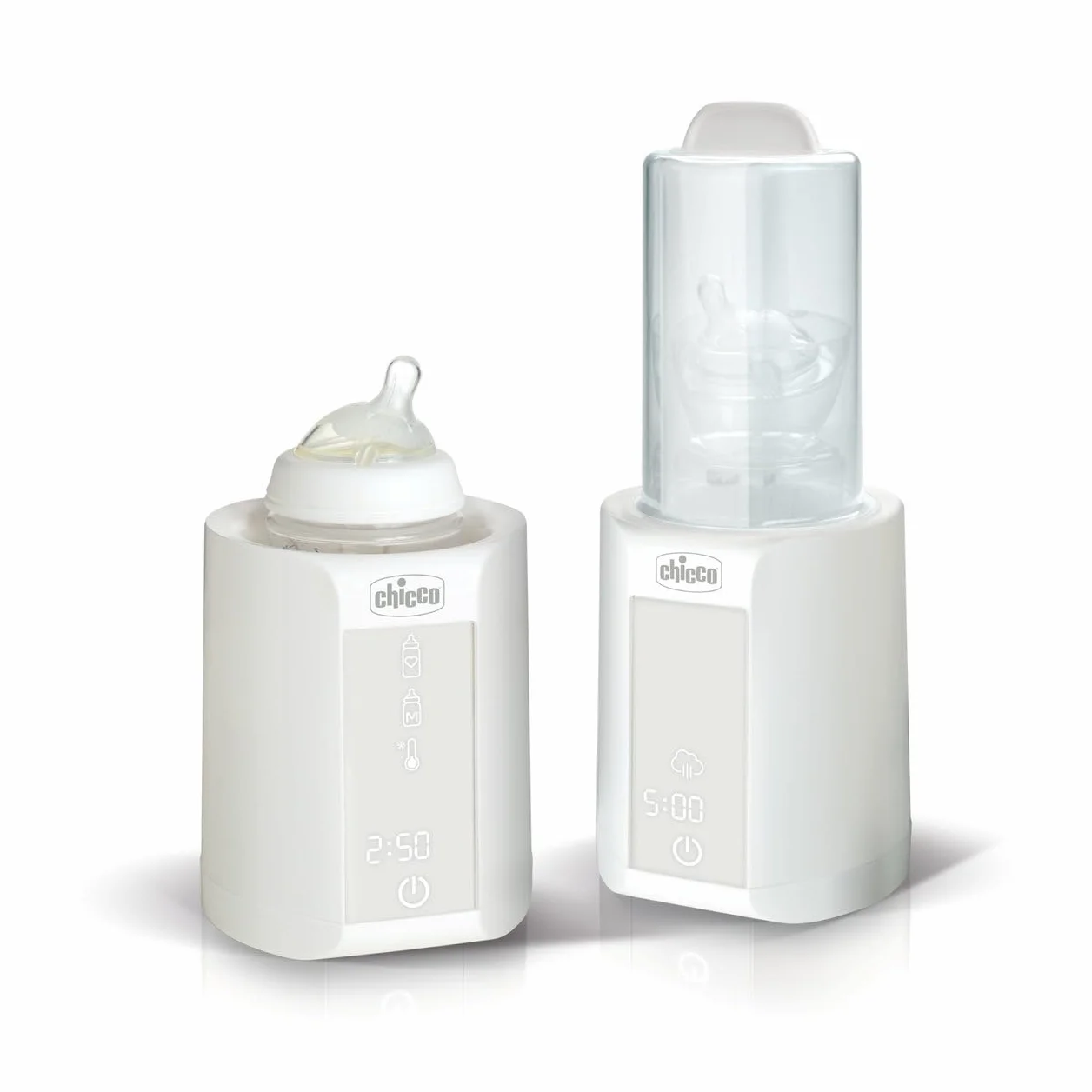 Chicco Scalda Pappa e Scaldabiberon per Neonato 2in1, Funzione Timer e Scongelamento, Funzione Sterilizzazione, anche per Vasetti e Latte Materno, Multifunzione, Bianco