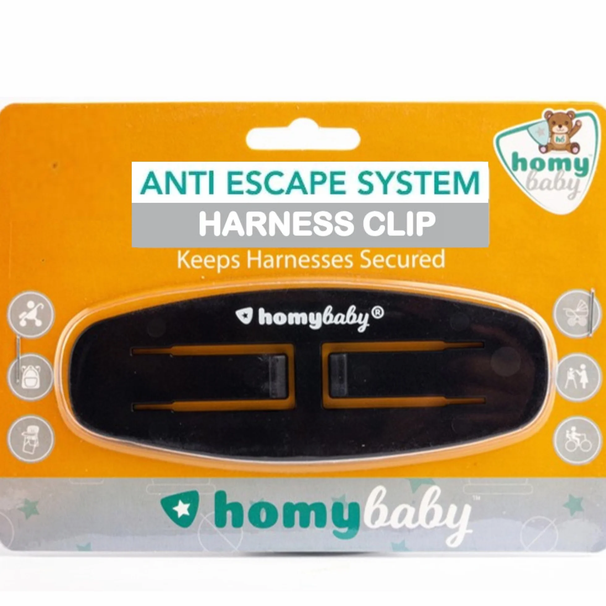 HOMYBABY® Fibbia di Sicurezza per Bambini – Clip Antisfuggimento per Imbracatura – Ferma Bretelle per Seggiolone e Passeggino – Impedisce al Bambino di Sfilarsi