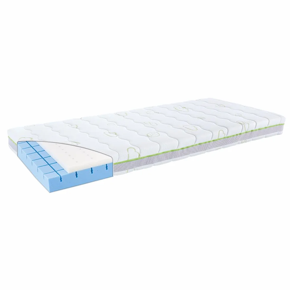 Träumeland Materasso per Bambini e Ragazzi Snooze Land, Schiuma Fredda, Tencel/Lyocell, Blu, 90 x 200 cm, Soft e Medio