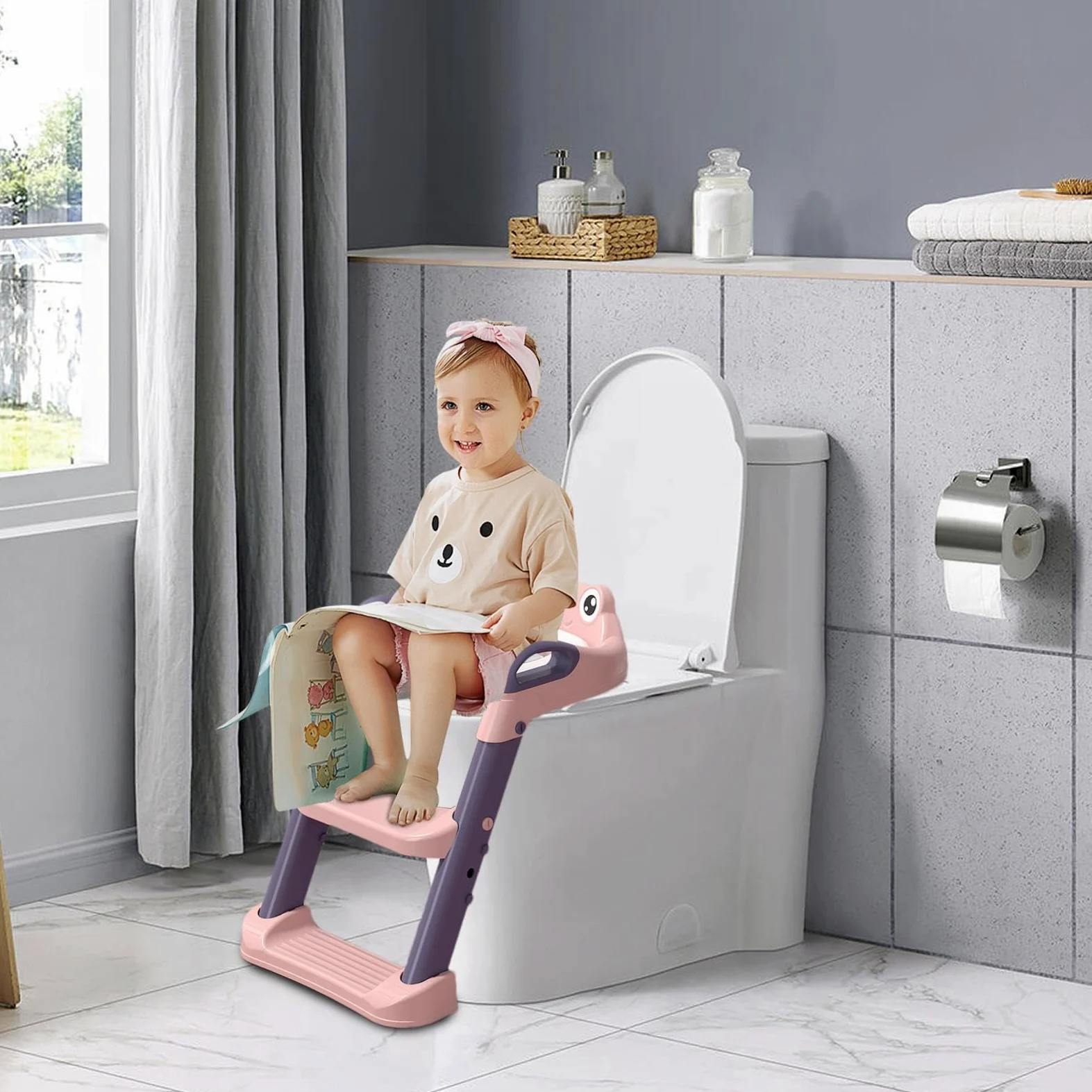 Scaletta per vasino, Scaletta per vasino Sgabello per antiscivolo | Scaletta WC Sedile vasino rialzato sopra il WC per i viaggi nel bagno di casa