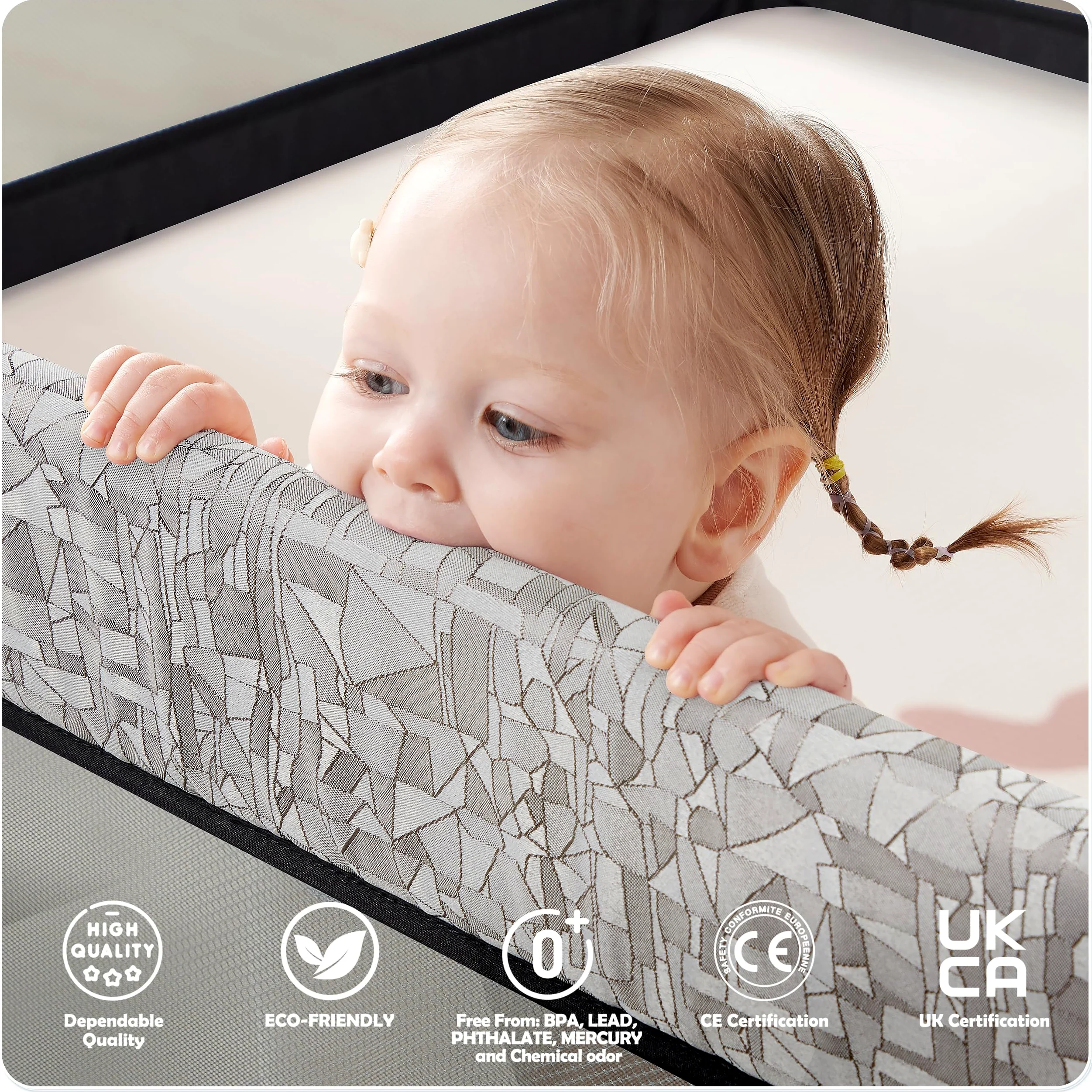 Sweeby Box pieghevole per bambini, nero, 180 x 150 cm
