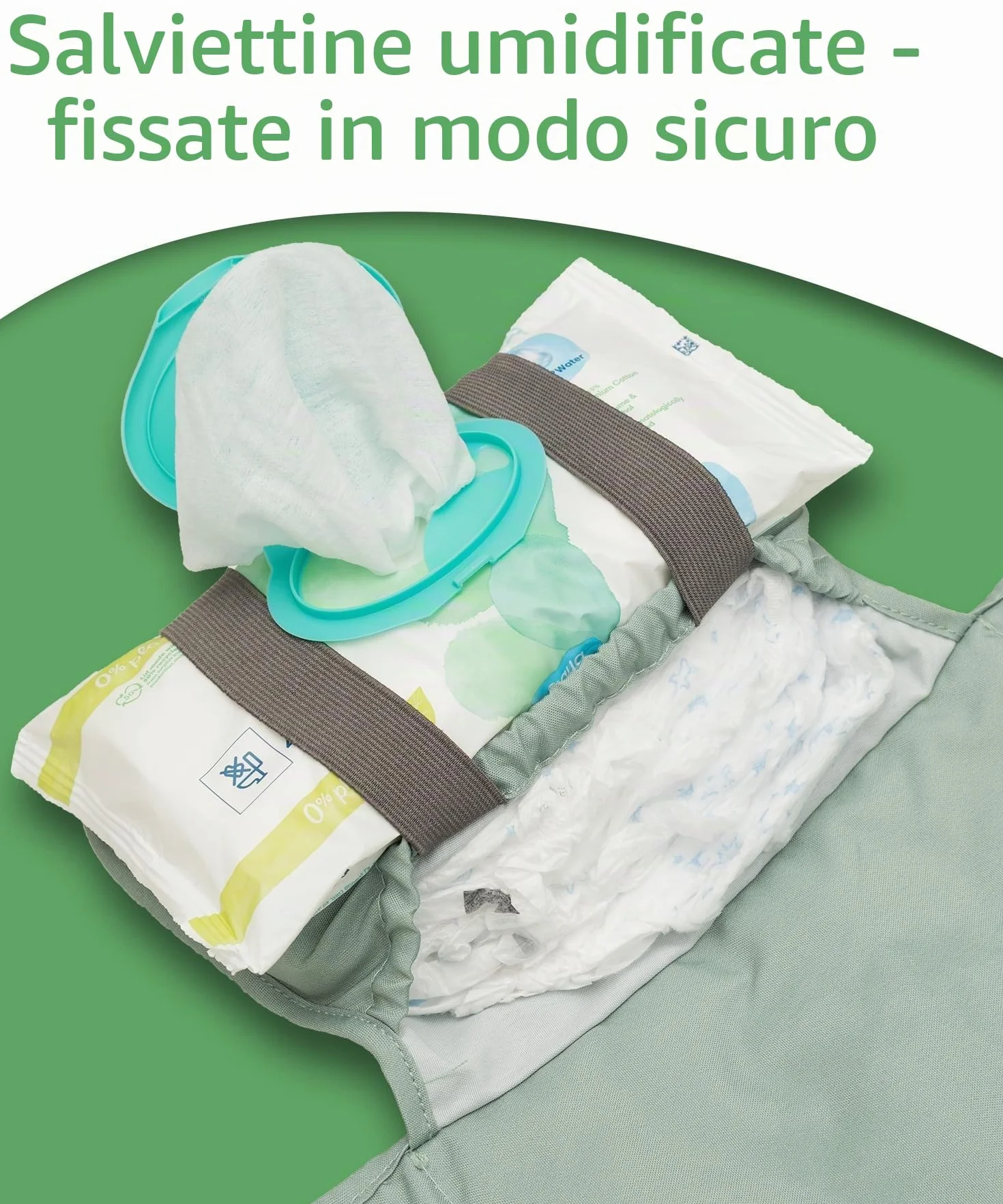 Jubi® Fasciatoio Portatile Mint – Materassino Cambio Pannolino in Cotone Biologico & Poliestere Öko-Tex – compatto e lavabile