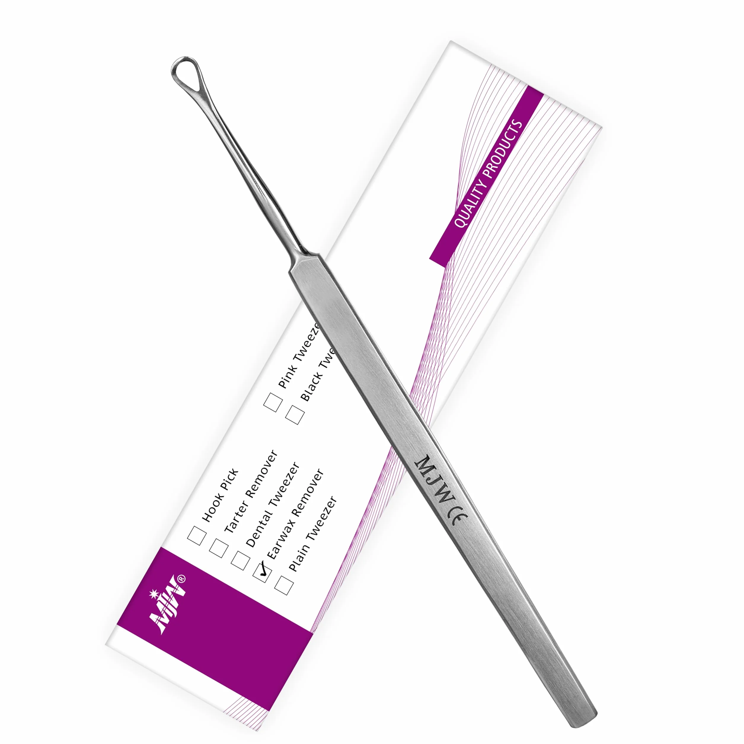 MJW Professionale Rimuovi cerume Di acciaio inossidabile- Strumento Curette Orecchie A Rimuovere l'irrigazione Dell'orecchio, Detergente per Orecchie Igienico Riutilizzabile per Adulti e Bambini