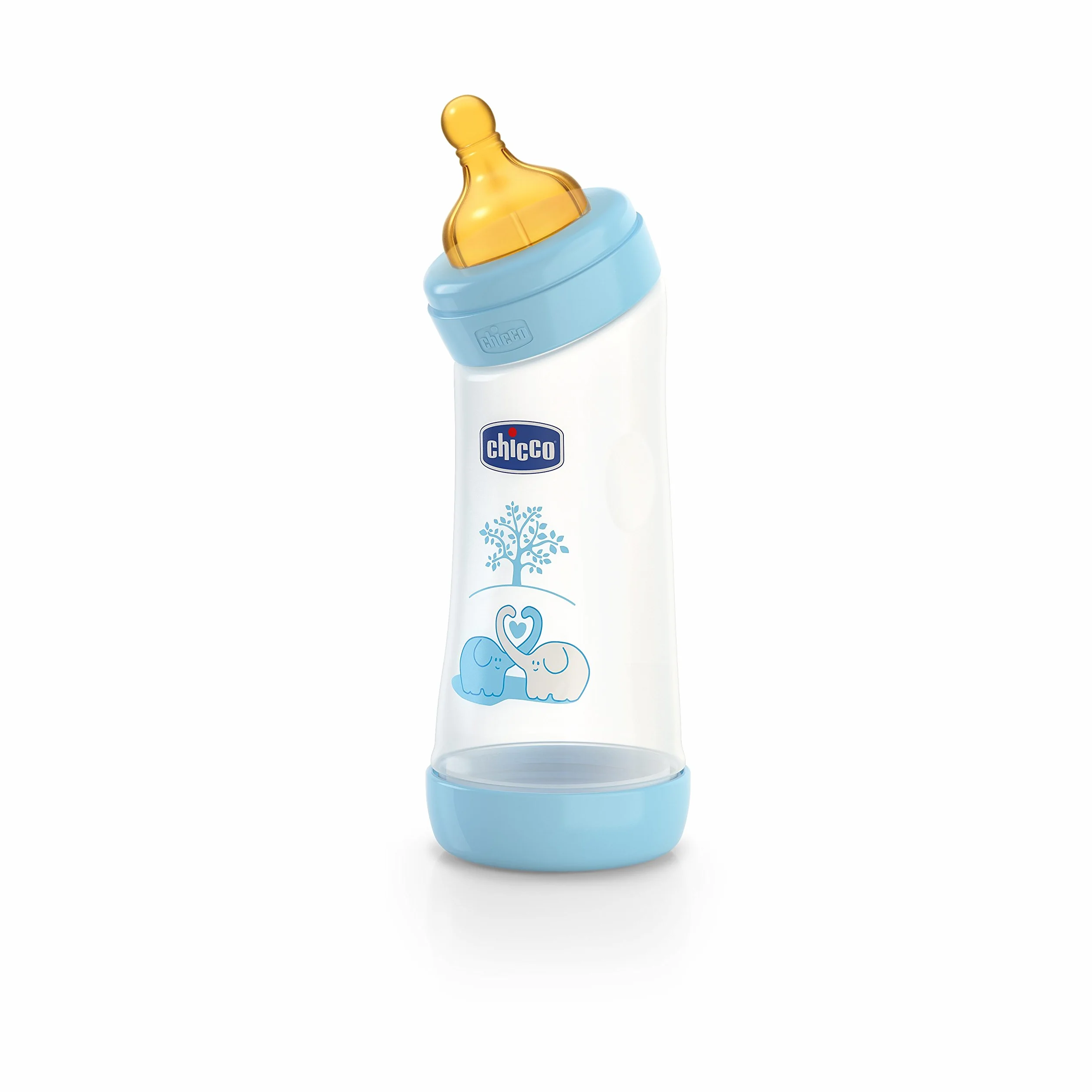 Chicco 00020620200000 Benessere Angolato Bambino Biberon, Caucciù, Flusso Regolare, 250 ml, Blu