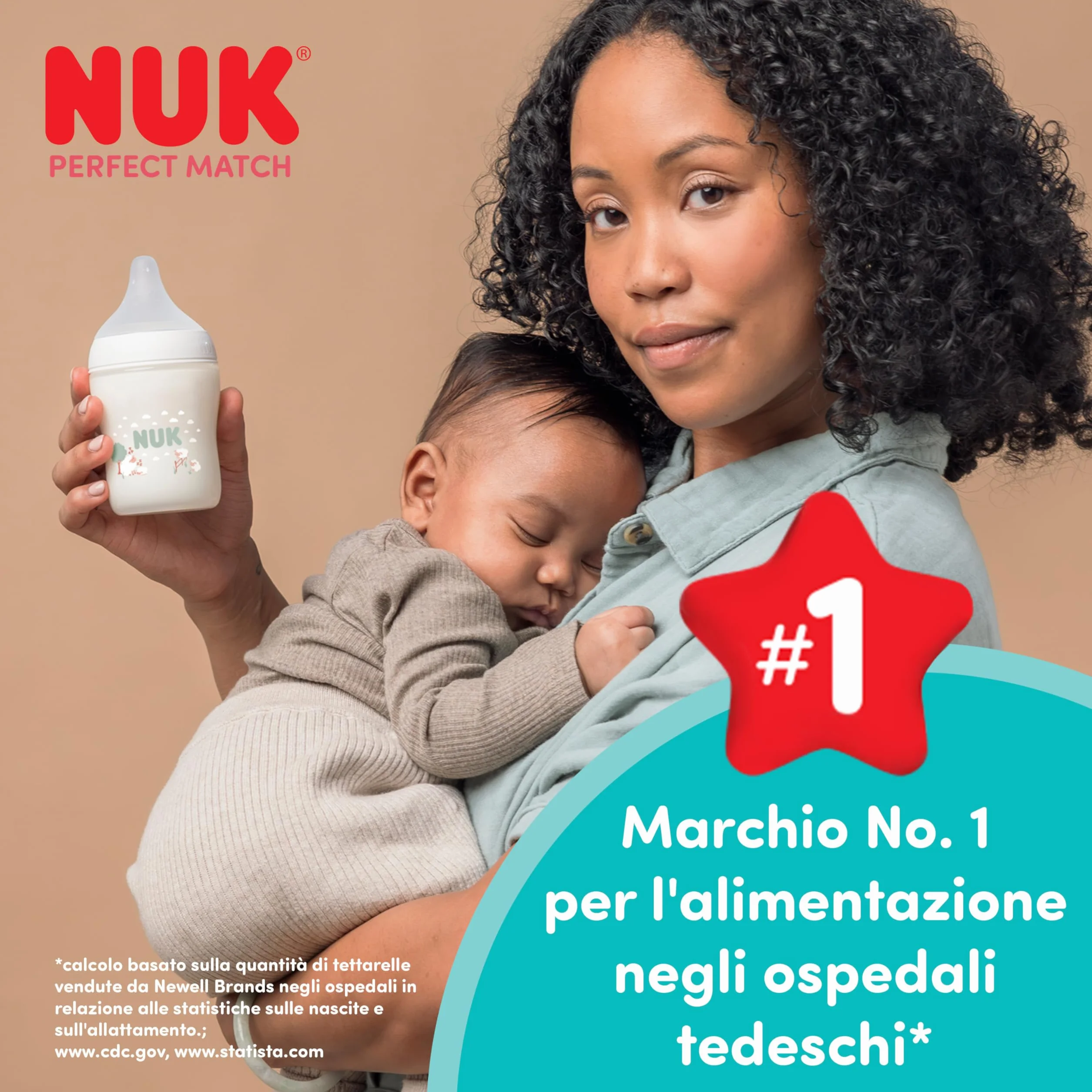 NUK Set biberon Perfect Match | 3+ mesi | Si adatta al palato del bambino | Controllo della temperatura | Sfiato anti-colica | 260 ml | Senza BPA | Tettarella media in silicone | Arcobaleno | 3 pz