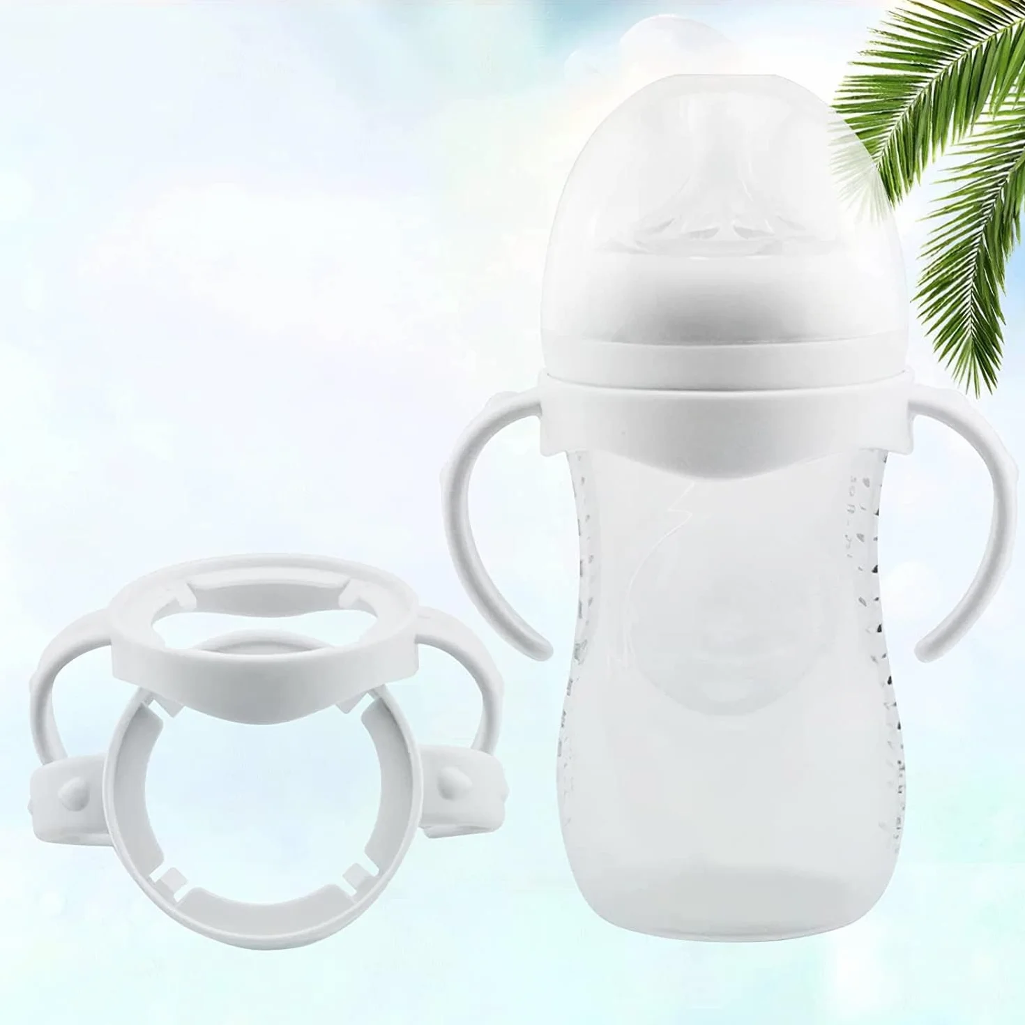 ZONJIE Maniglie per biberon, confezione da 5 portabiberon per la cura dell'alimentazione del bambino, collo largo, manico in plastica standard a presa facile per la serie Avent Natural
