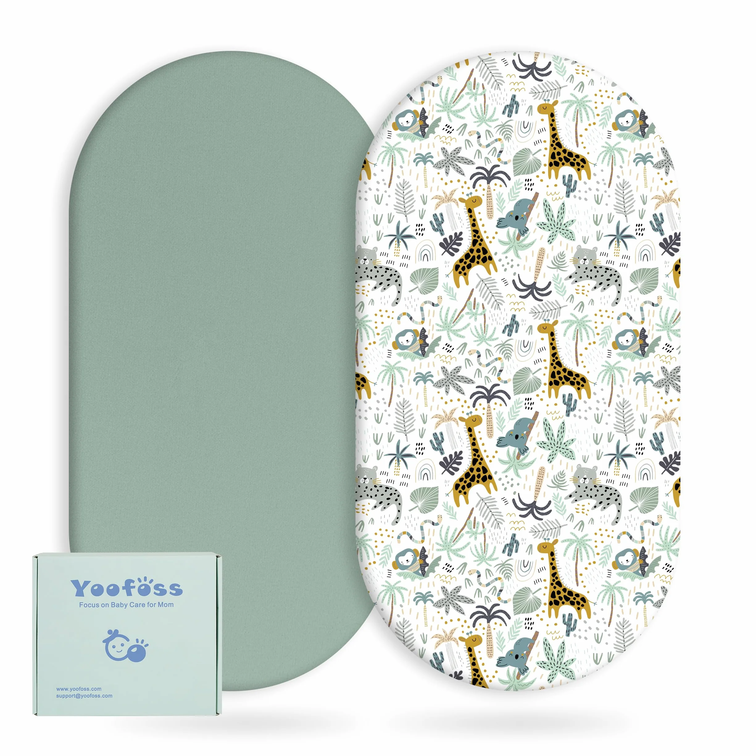 Yoofoss Lenzuola per Carrozzina 2 Pezzi Lenzuola Carrozzina Neonato Sotto Ultra Morbide e di Alta Neonato 38x77 cm 41x81 cm 40x90 cm per il Cambio Cesto Moses Culla Utilizzabile