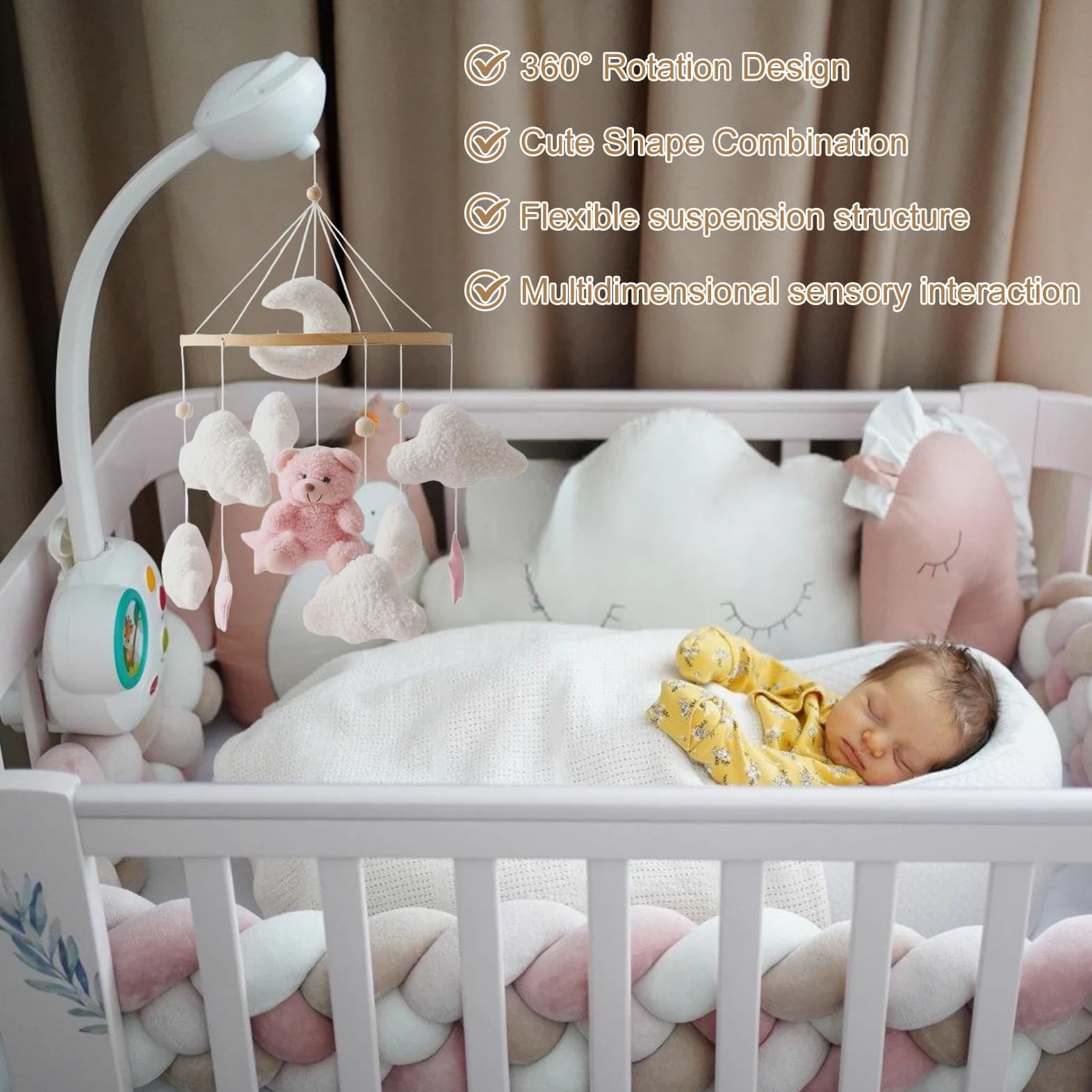 Mobile Bambino Romantico, Giocattolo sensoriale estetico, Sospendibile, | Mobile Baby Con Stelle Per Camera Da Letto Soggiorno Parete Finestra Soffitto Ragazzi Ragazze Età