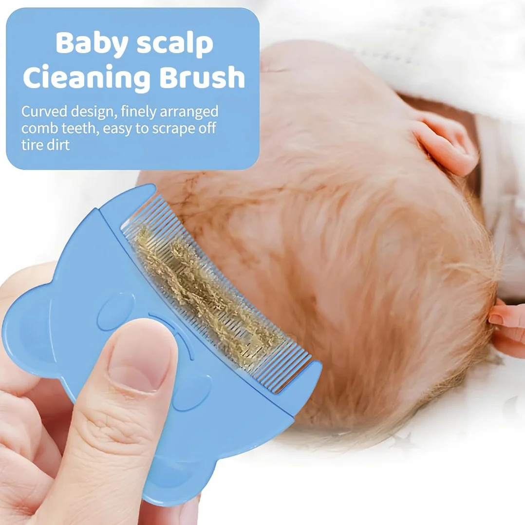 Pettine Croste Neonatali, Spazzola per Massaggioper rimuovere le croste lattee e neonato, Spazzola Neonato, Pettine Neonato Adatto, 2 pezzi