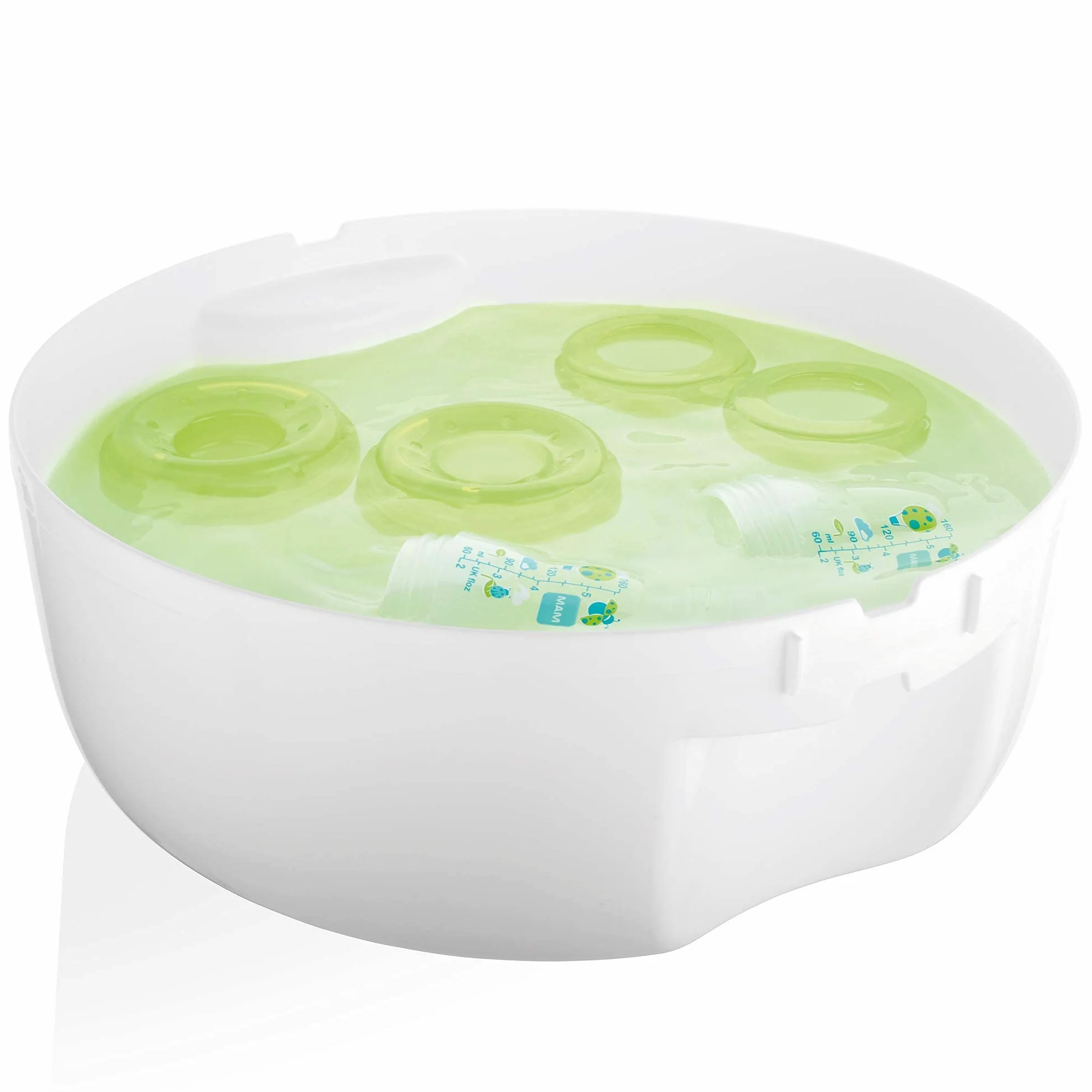 Istruzioni in lingua straniera - MAM 309380 - Sterilizzatore a vapore per forno a microonde con 1 biberon anticolica da 160 ml di MAM