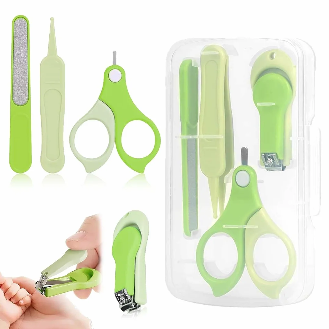 Set Manicure Neonati, 4Pcs Forbici Per Unghie Bambini, Strumenti Infermieristici Kit Per La Cura Del Bambino Con Forbicine, Tagliaunghie, Lima E Pinzetta Per Baby, Idea Regalo Bimbo, 0 Mesi+