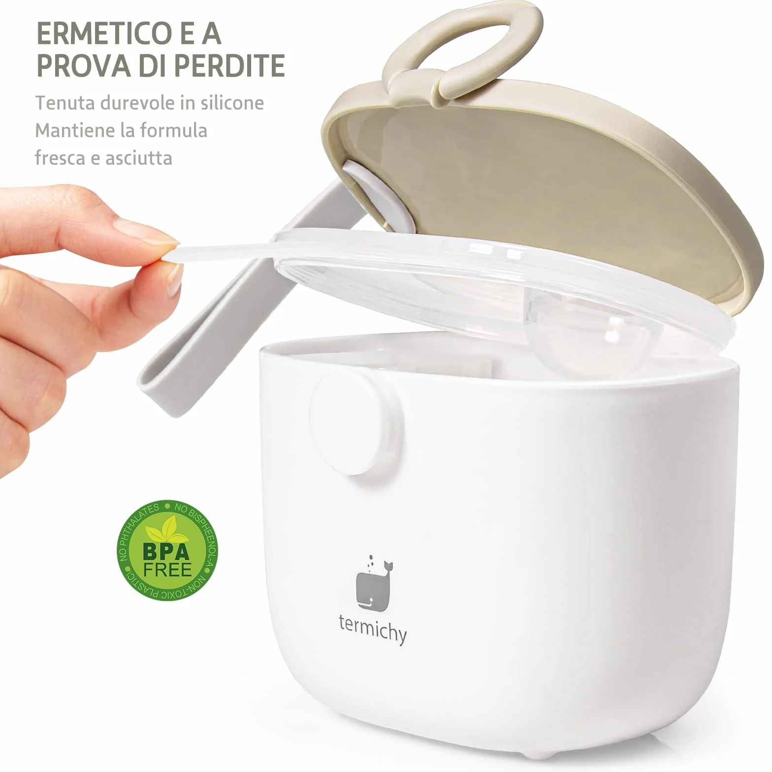 Termichy Dispenser per il latte in polvere, 250g Dispenser di Polvere Formula, portatile contenitoredi latte in polvere per neonati(cachi, 1 pezzo)
